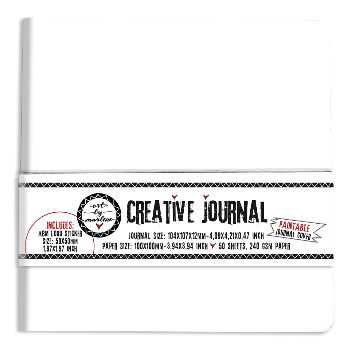 ABM Creative Journal All White, With Separate Sticker Paintable Journal cover 1 PC