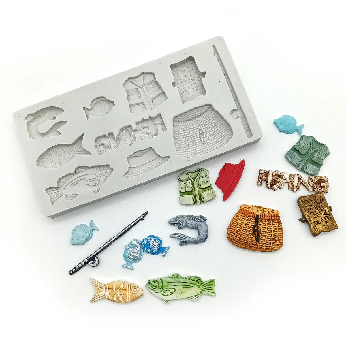 Miniature Gone Fishing Silicone Mould