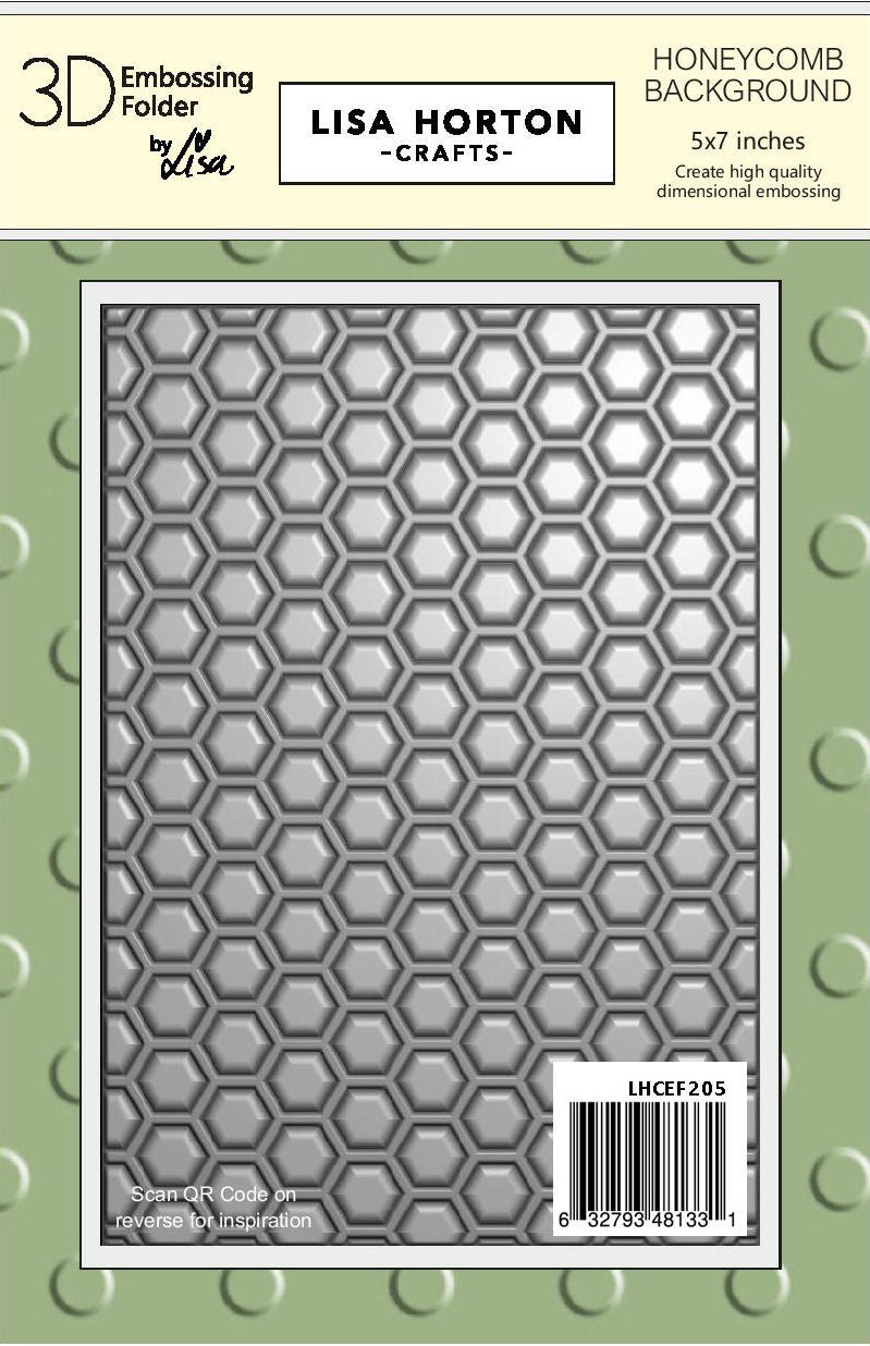 Lisa Horton Crafts Honeycomb Background 5x7 3D Embossing Folder