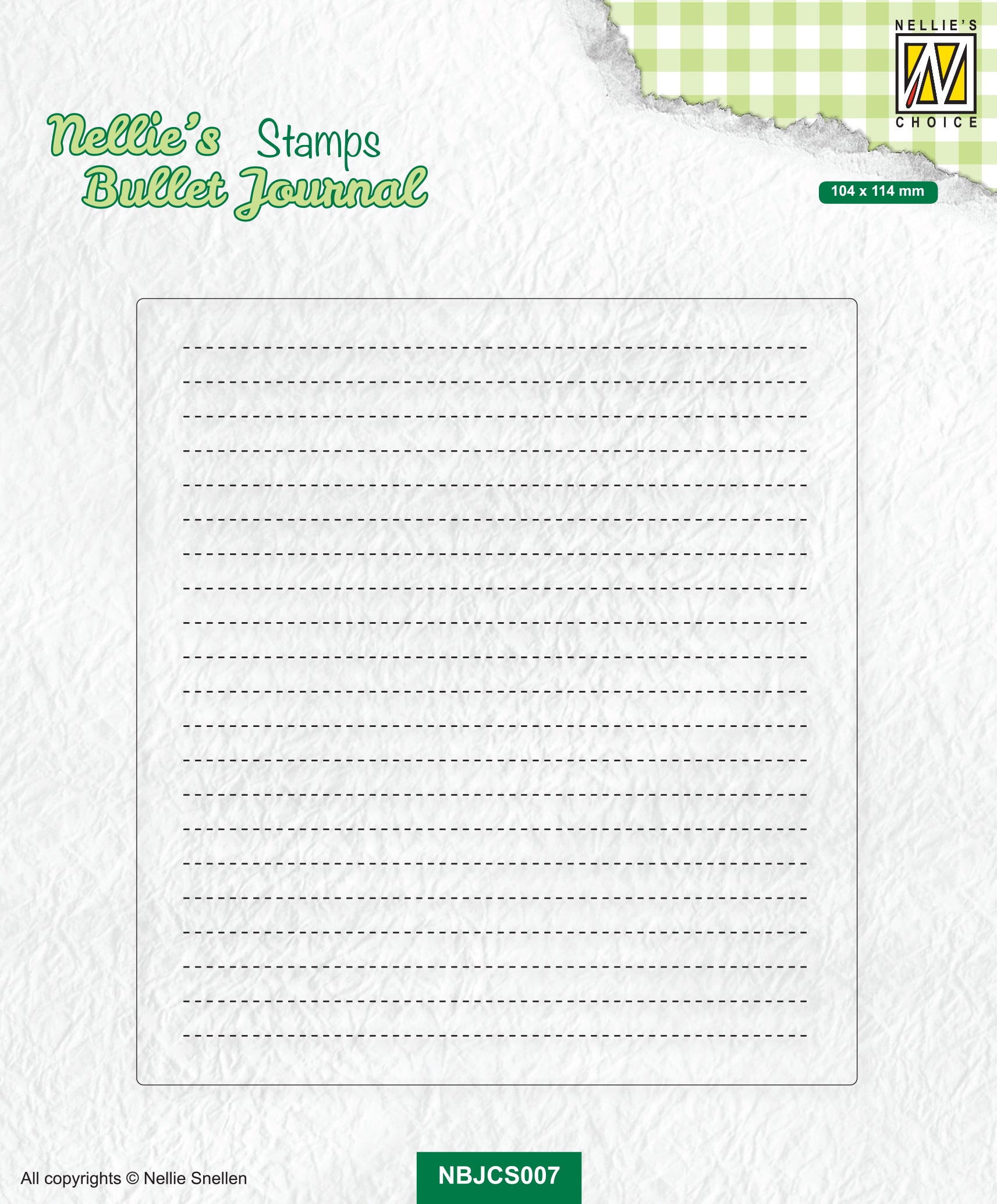 Nellie's Choice Nellie's Bullet Journal Clear Stamp - Basic Notepage Layout