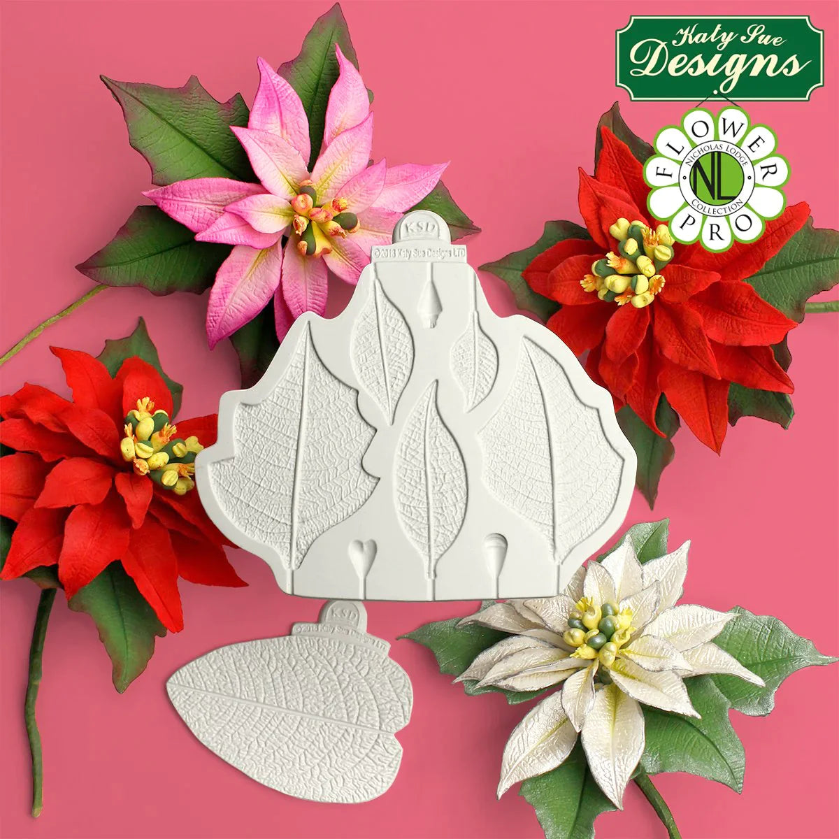 Flower Pro Poinsettia Mould and Veiner Silicone Mould