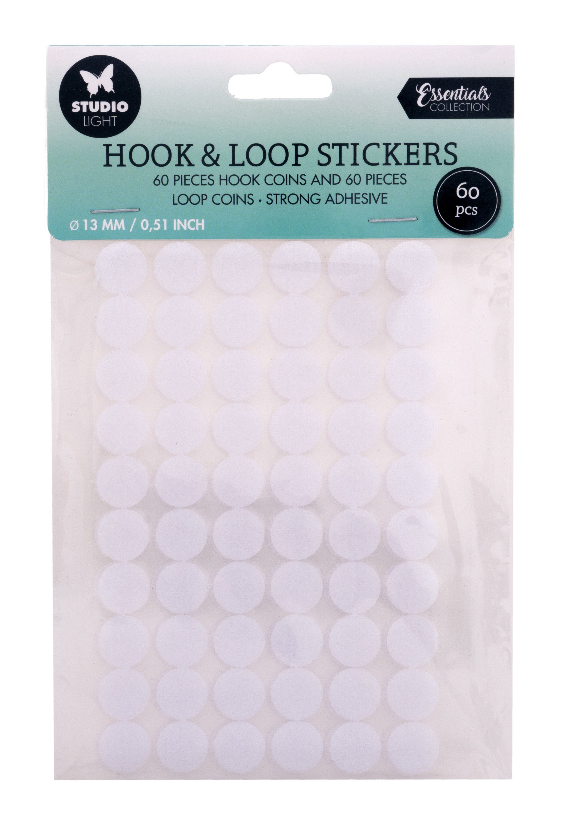 SL Hook & Loop Stickers Round 13mm Essential Tools 200x140x2mm 60 PC nr.02