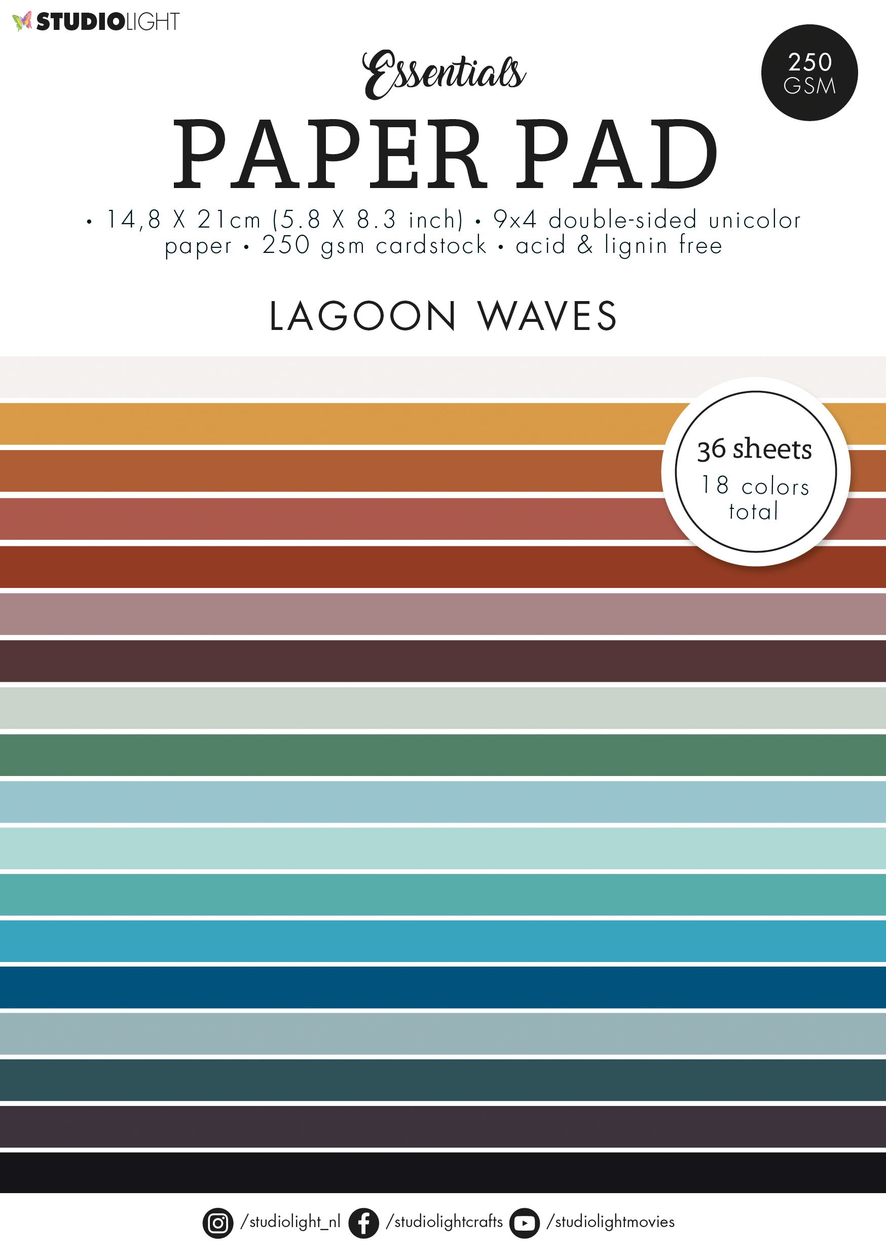 SL Paper Pad Unicolor Paper Lagoon Waves Essentials 210x148x9mm 36 SH