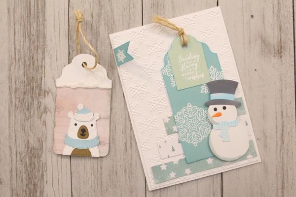 Marianne Design Snowman Card and Creative Expressions Polar Bear Tag