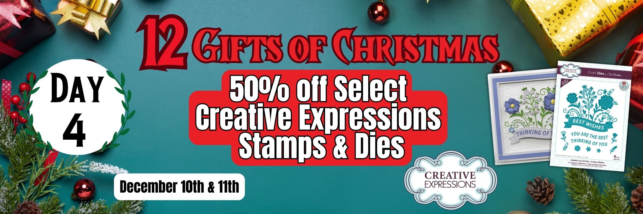 12 Gifts of Christmas -- Day 4 -- Creative Expressions Stamps and Dies