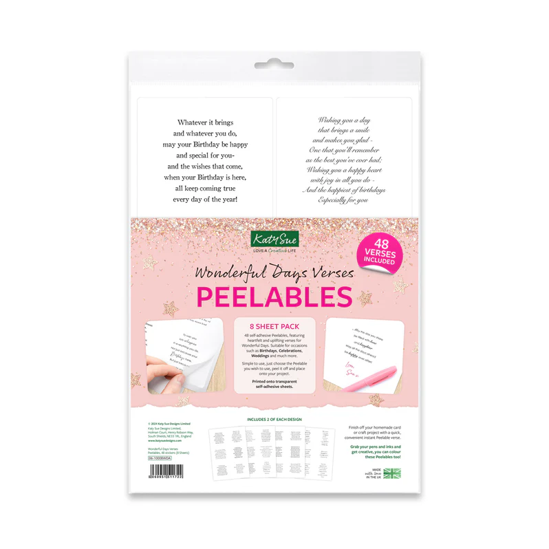 Kanban Crafts Wonderful Days Verses Peelables, 48 stickers