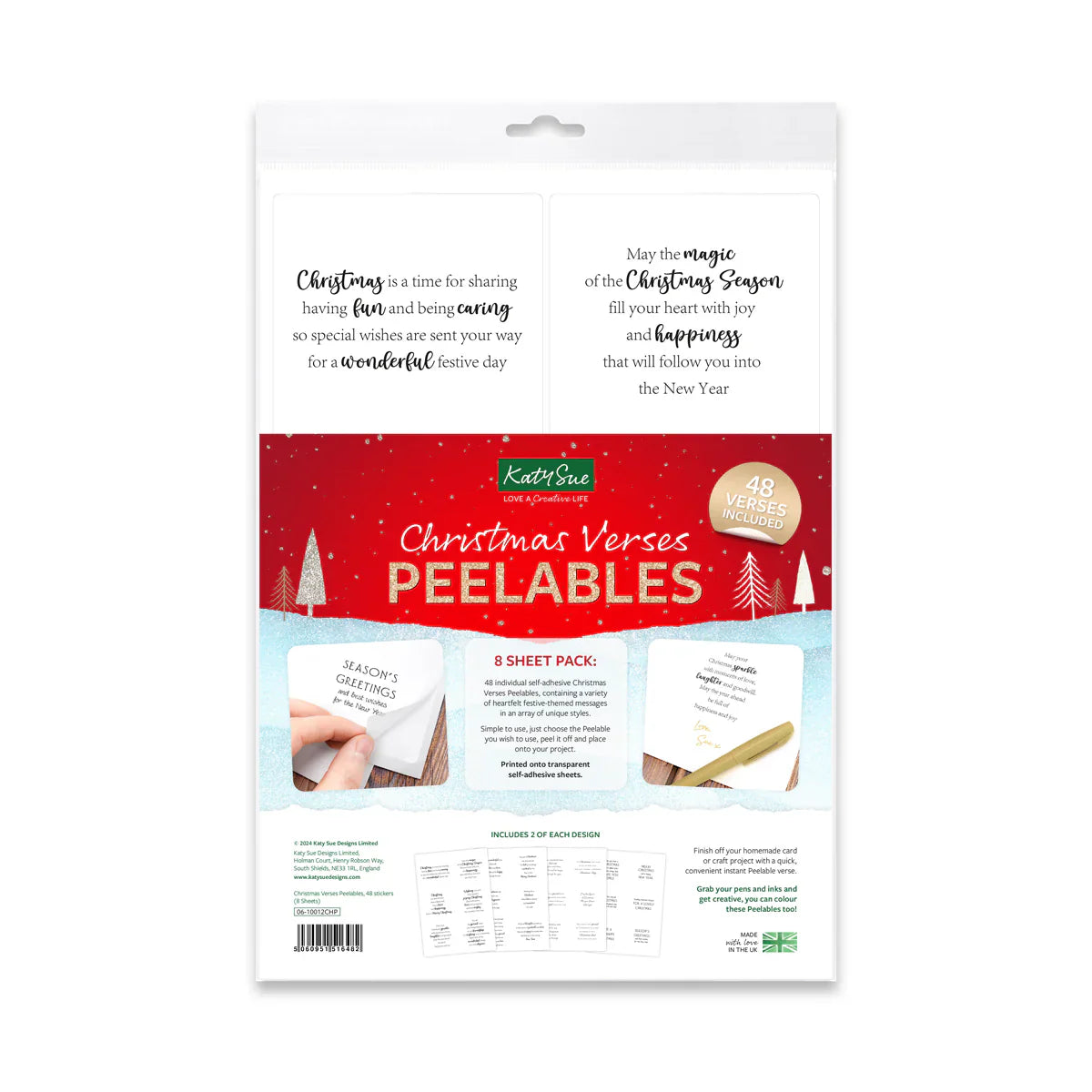 Kanban Crafts Christmas Verses Peelables, 48 stickers