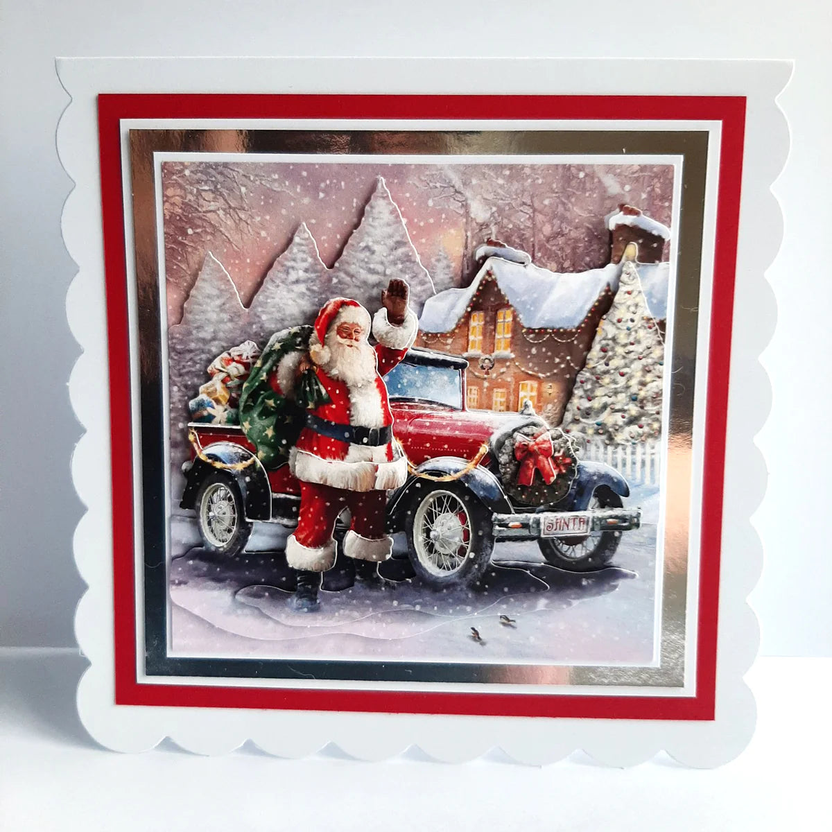 Die Cut Decoupage – Santa's Car (Pack Of 3)