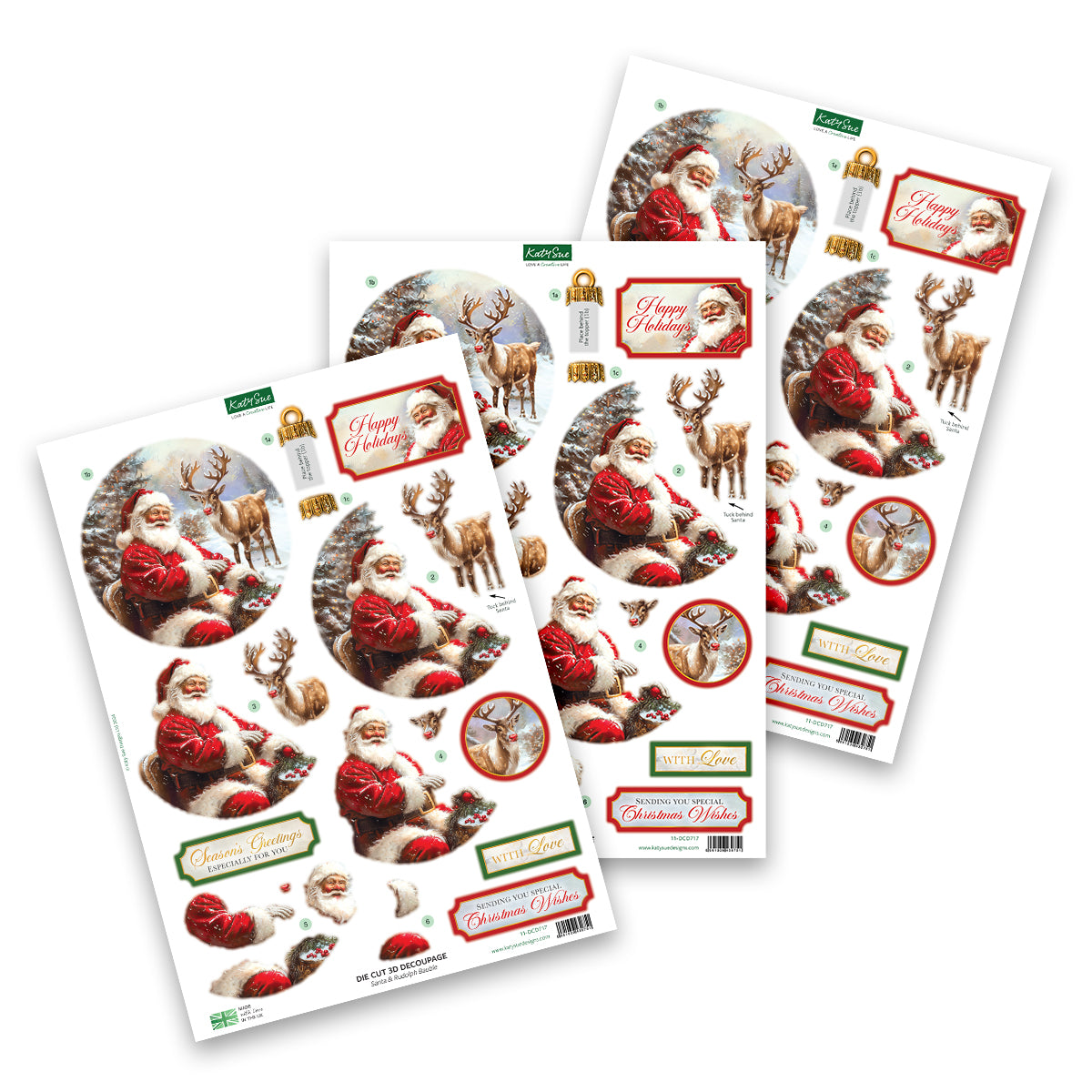 Die Cut Decoupage – Christmas Bauble Selection (pack of 12)