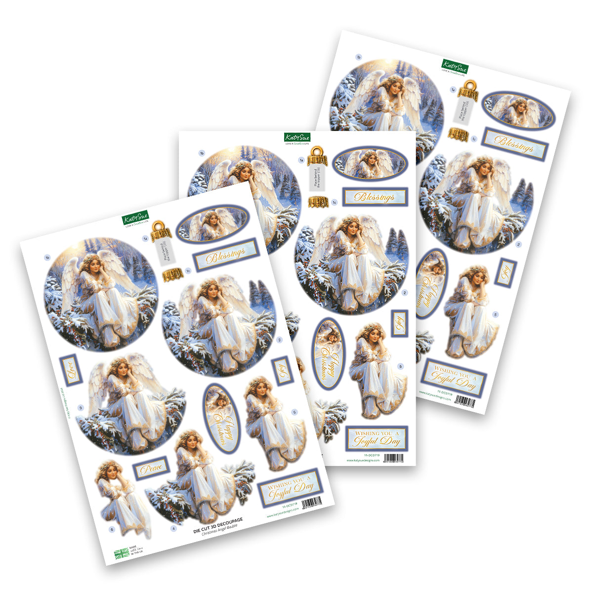 Die Cut Decoupage – Christmas Bauble Selection (pack of 12)