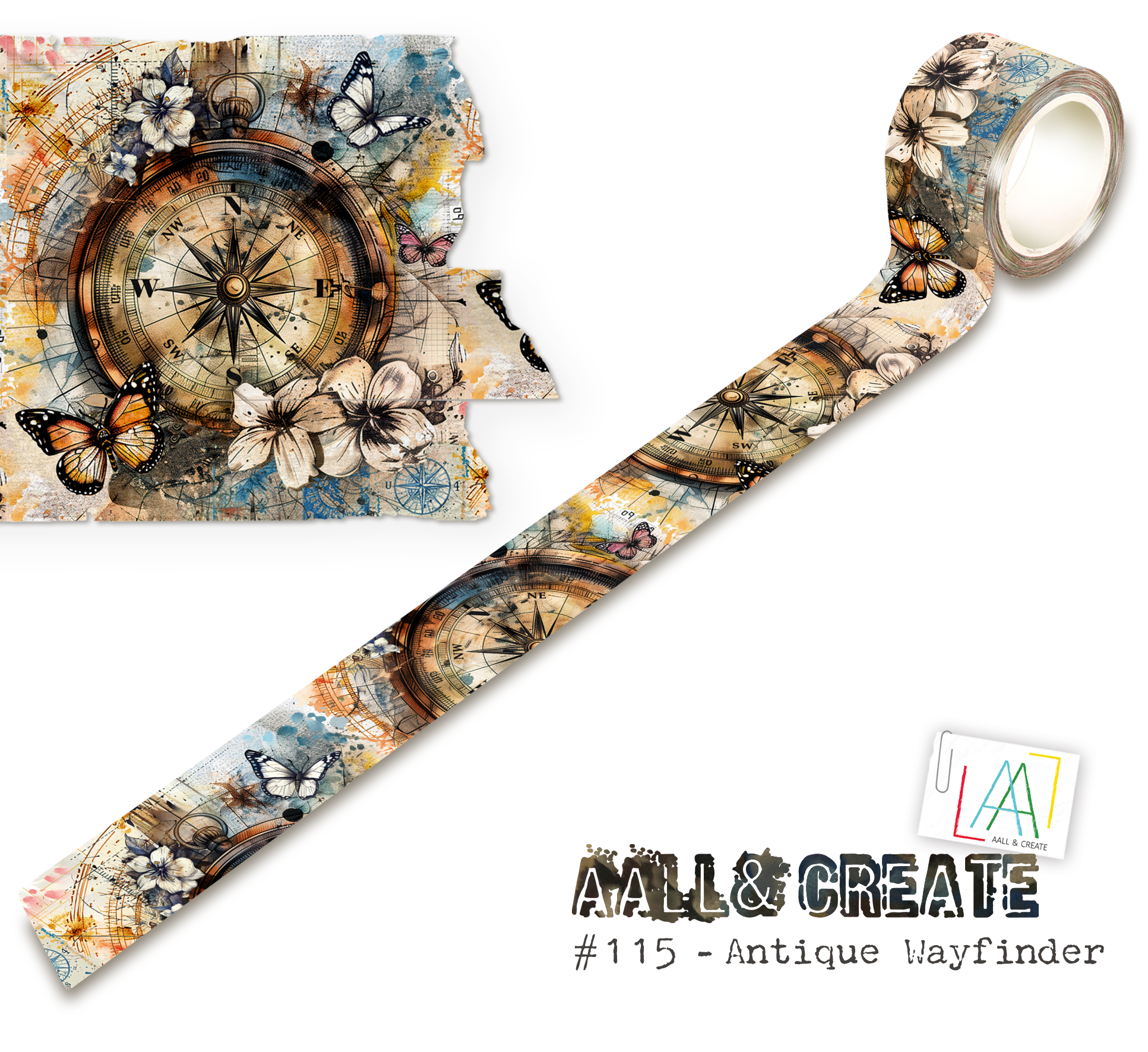 AALL and Create - Washi Tape 25mmx10m - Antique Wayfinder