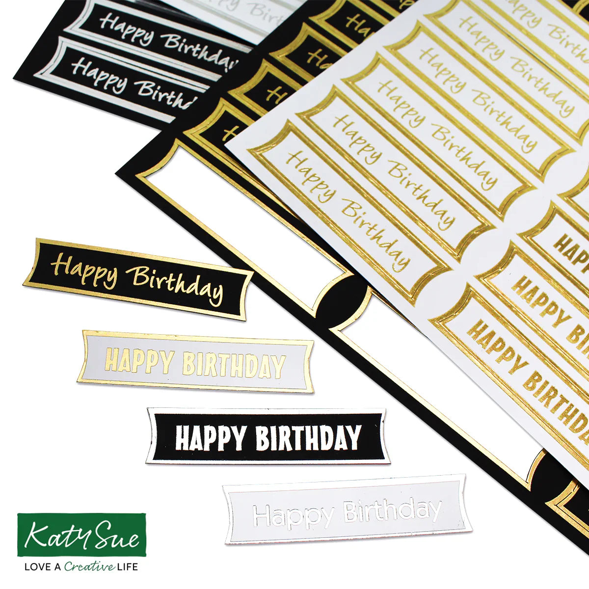 Foiled Birthday Straight Banners Selection, Pack of 4