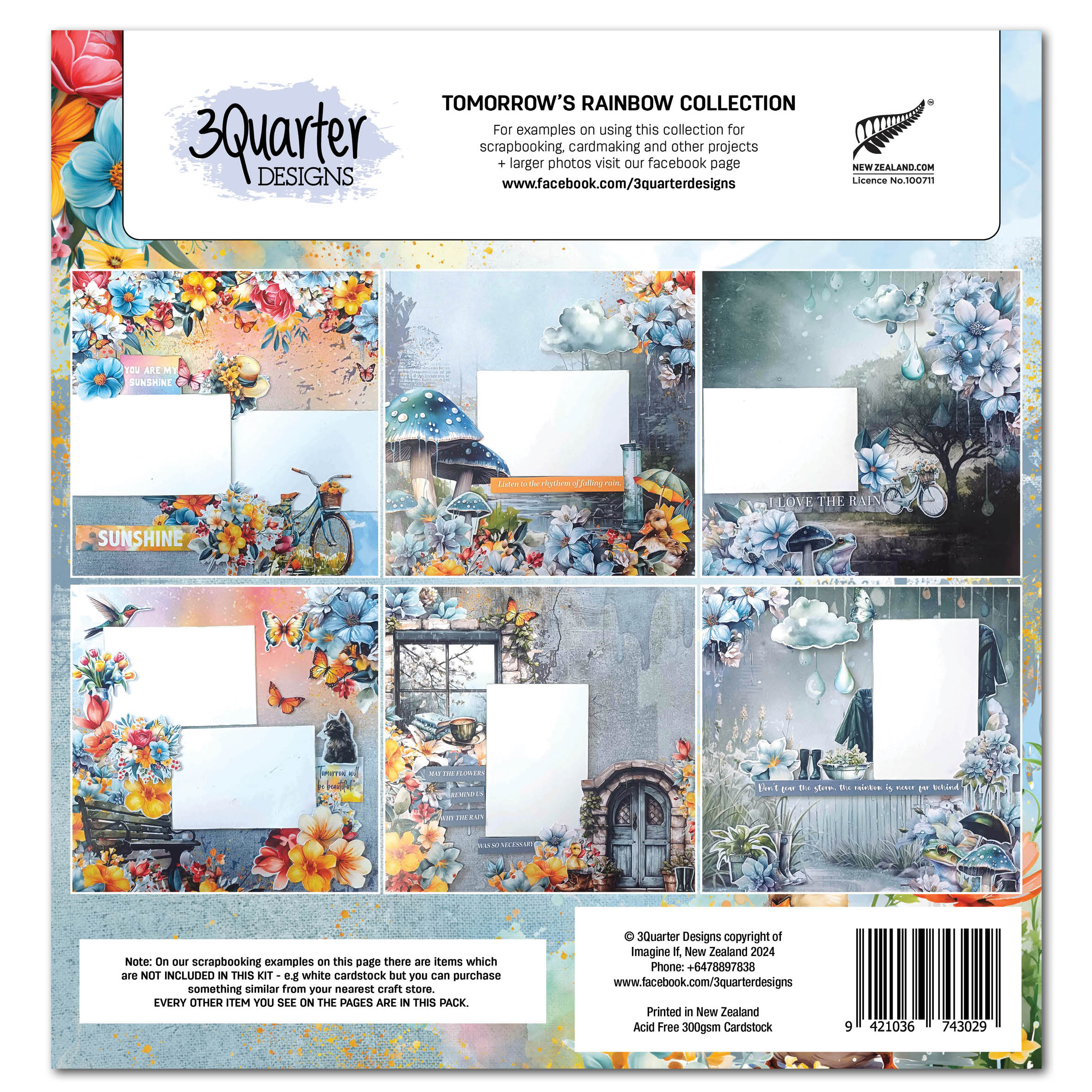 3Quarter Designs Tomorrow's Rainbow 12x12 Design Paper & Diecuts Set