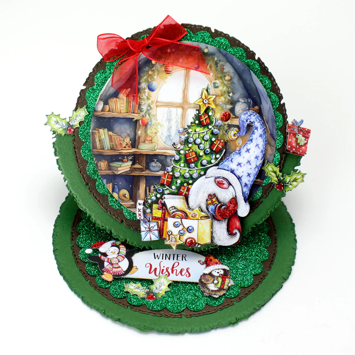 Christmas Garden Gnomes, Pop Up Card Making Kit