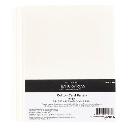 Bisque BetterPress A2 Cotton Card Panels  - 25 Pack