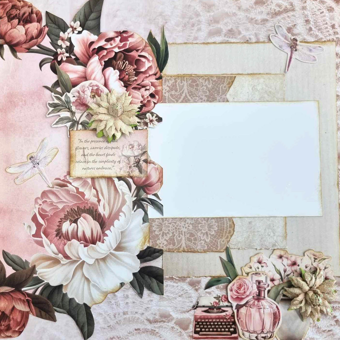 3Quarter Designs Blossoming Peonies 12x12 Design Paper & Diecuts Set