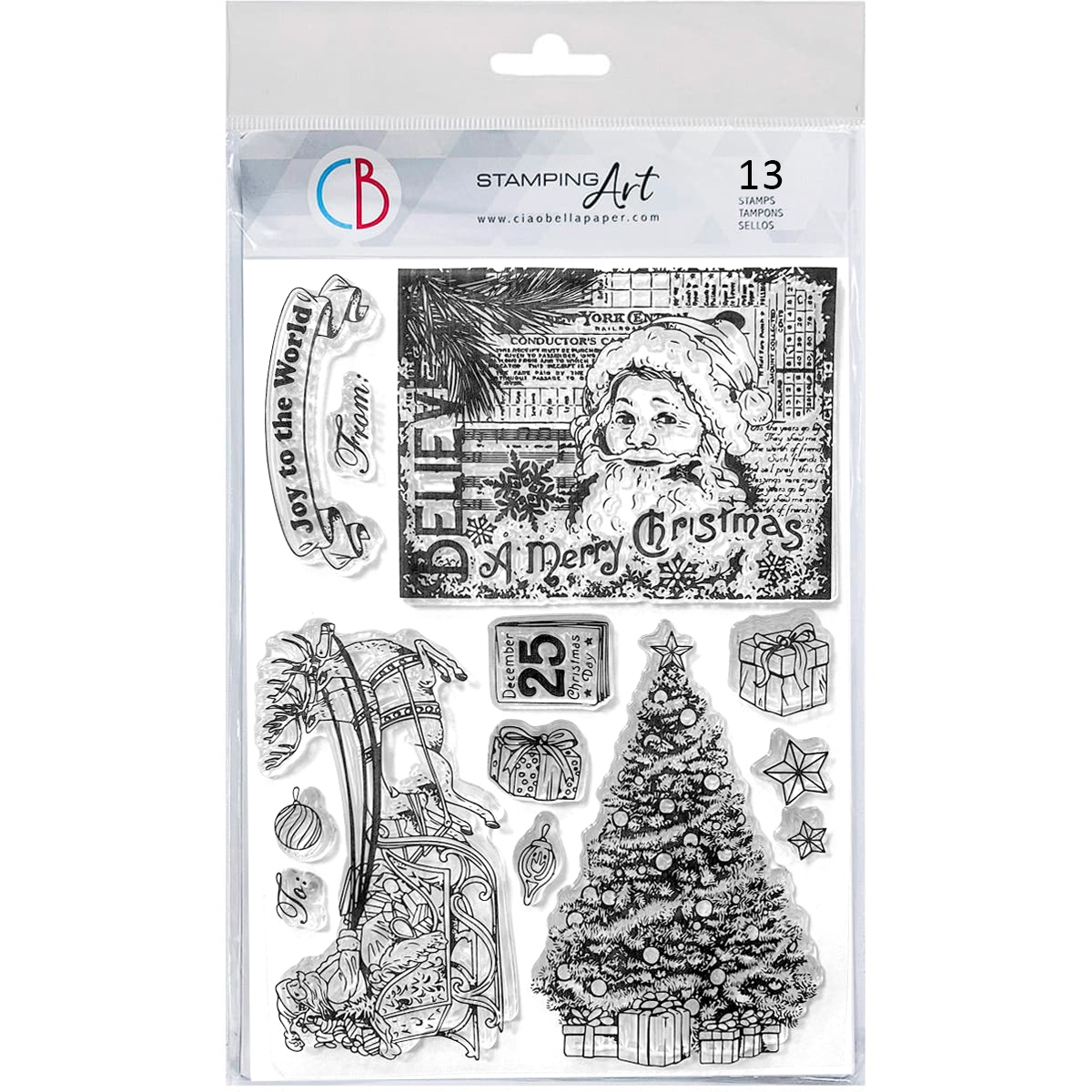 Ciao Bella Clear Stamp Set 6"x8" Believe In Christmas