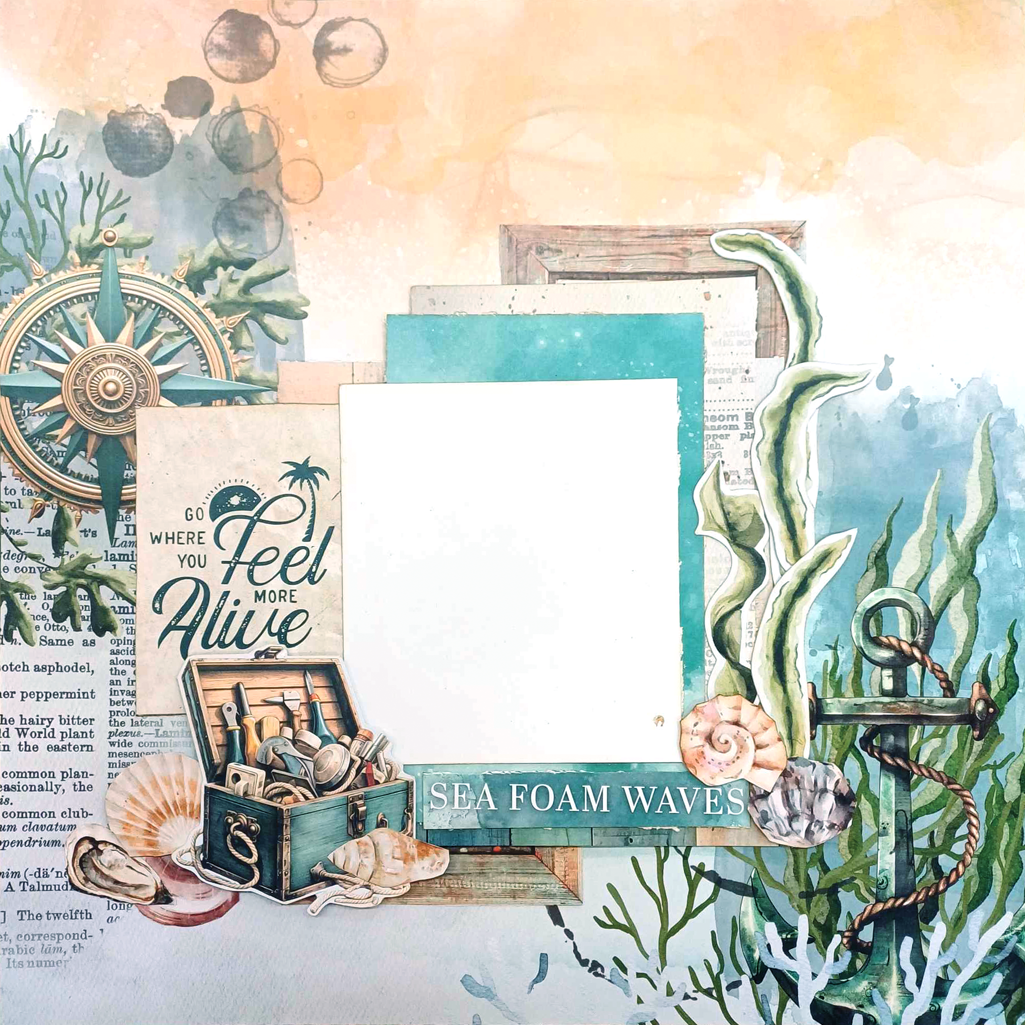 3Quarter Designs Maritime Tides 12x12 Scrapbook Collection