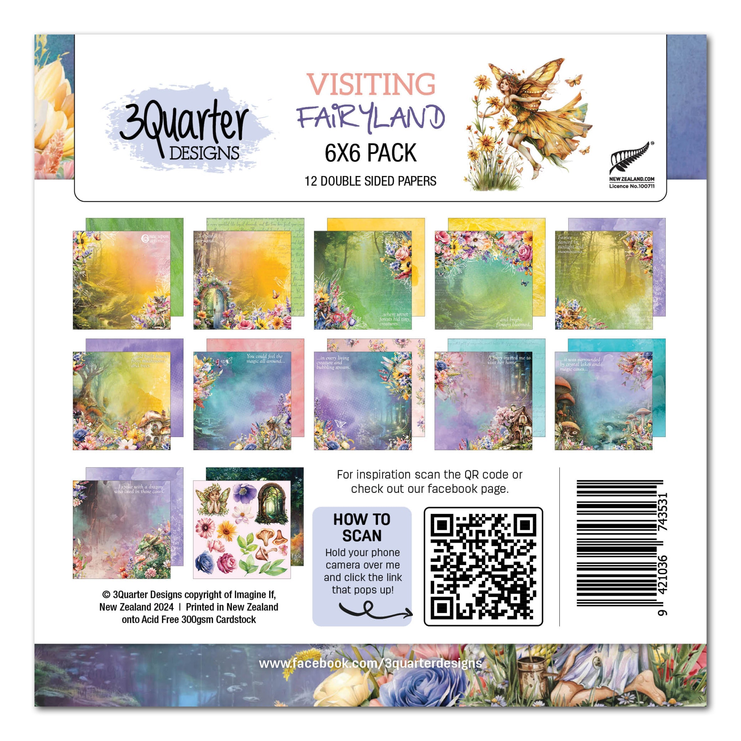 3Quarter Designs Visiting Fairyland 6x6 Paper Pack