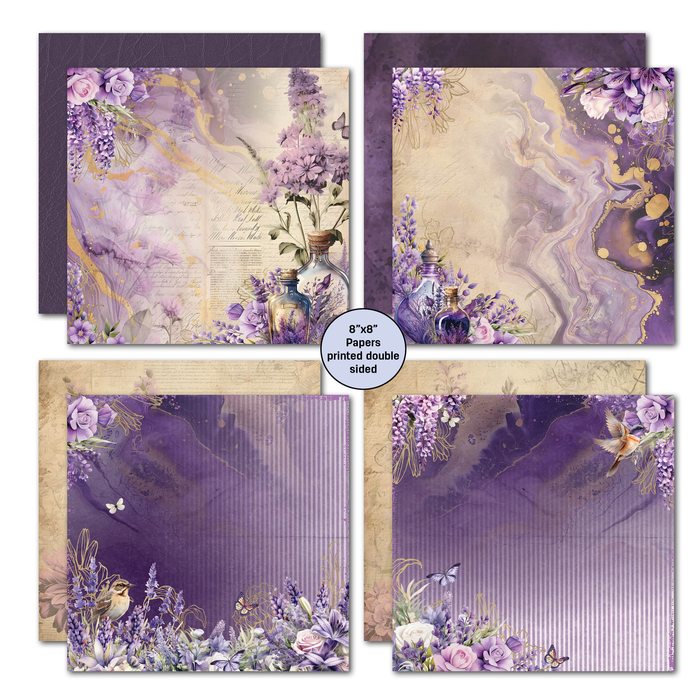 3Quarter Designs Lilac Euphoria 8x8 Paper Pack