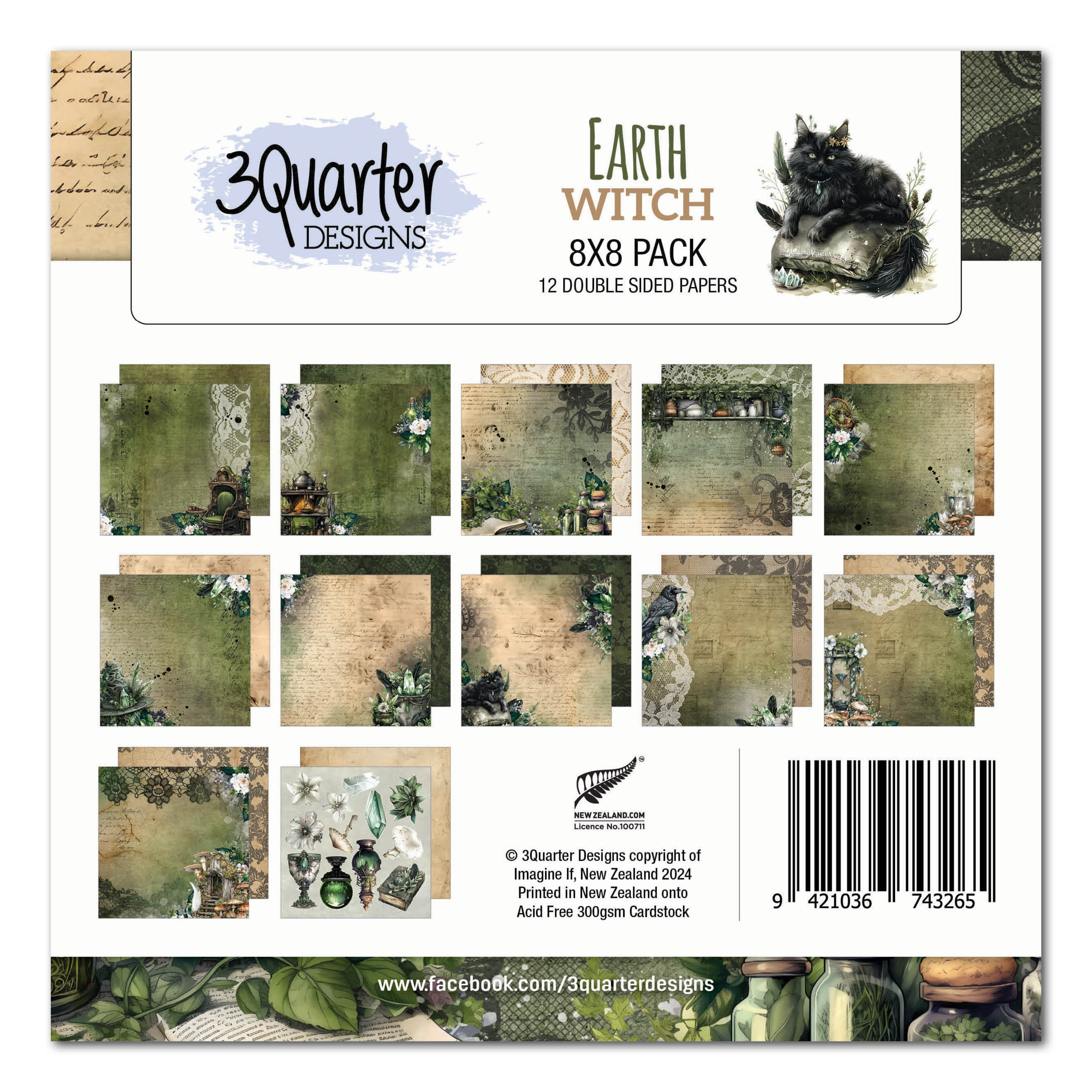 3Quarter Designs Earth Witch 8x8 Paper Pack