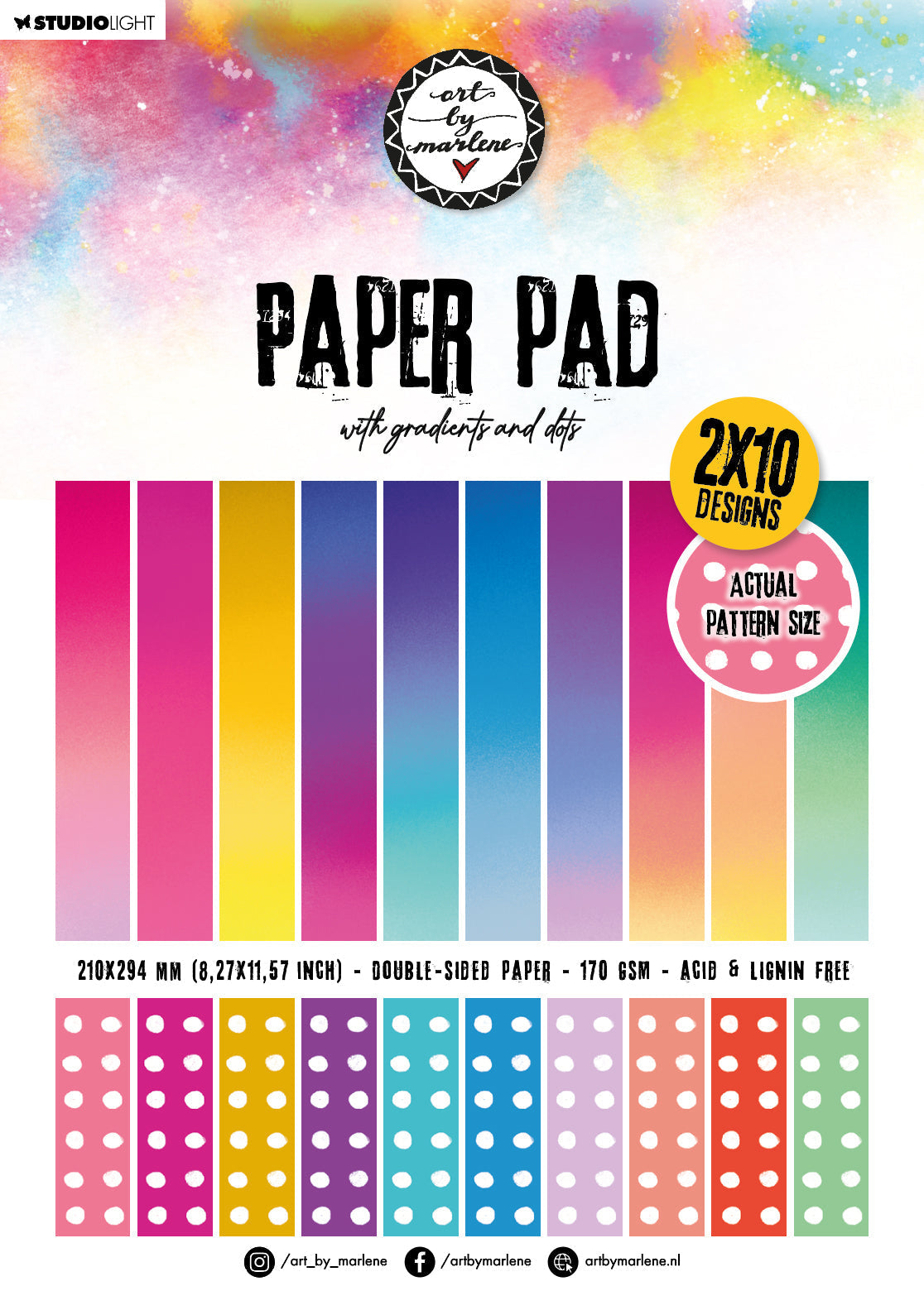 ABM Pattern Paper Pad Gradients And Dots Essentials Collection 20 SH
