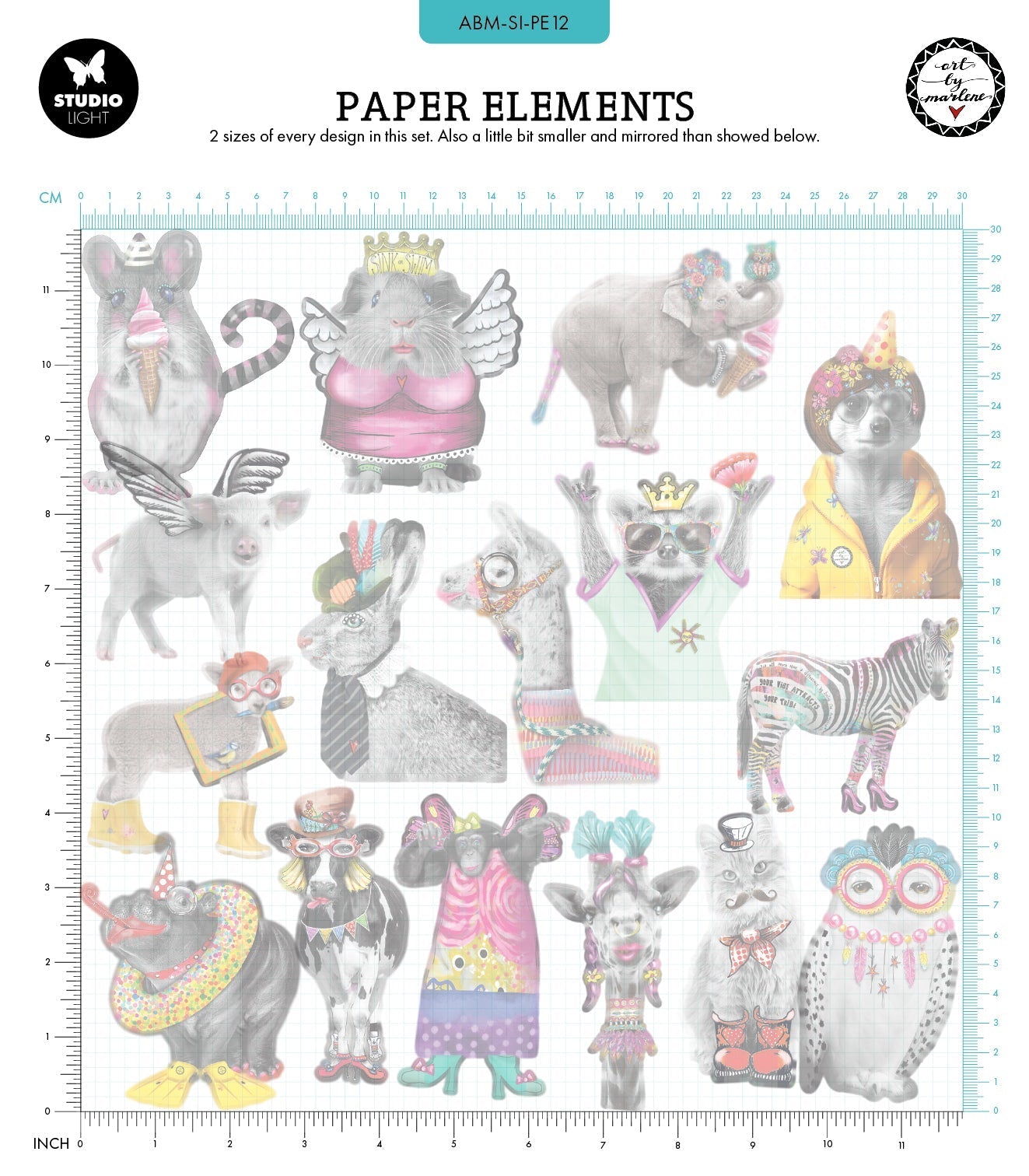 ABM Paper Elements Party Animals Signature Collection 32 PC