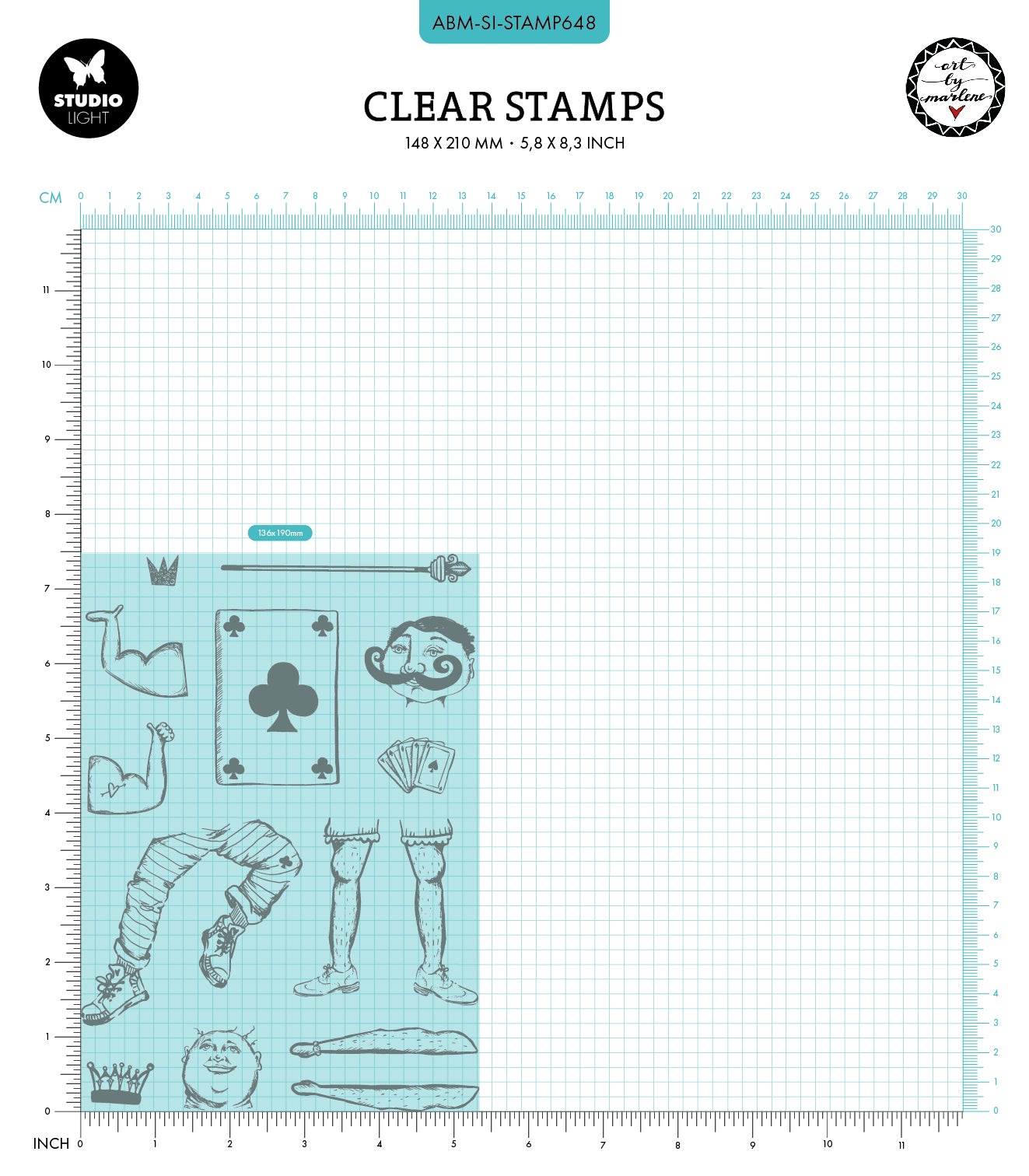 ABM Clear Stamp Playing Card Men Signature Collection 14 PC