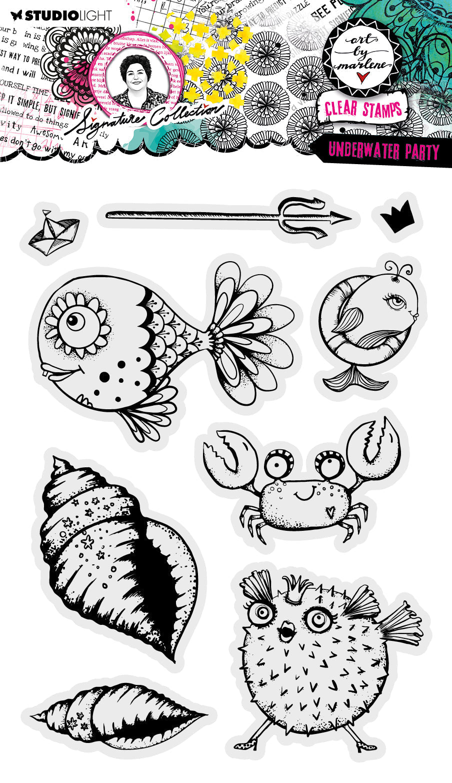 ABM Clear Stamp Underwater Party Signature Collection 9 PC