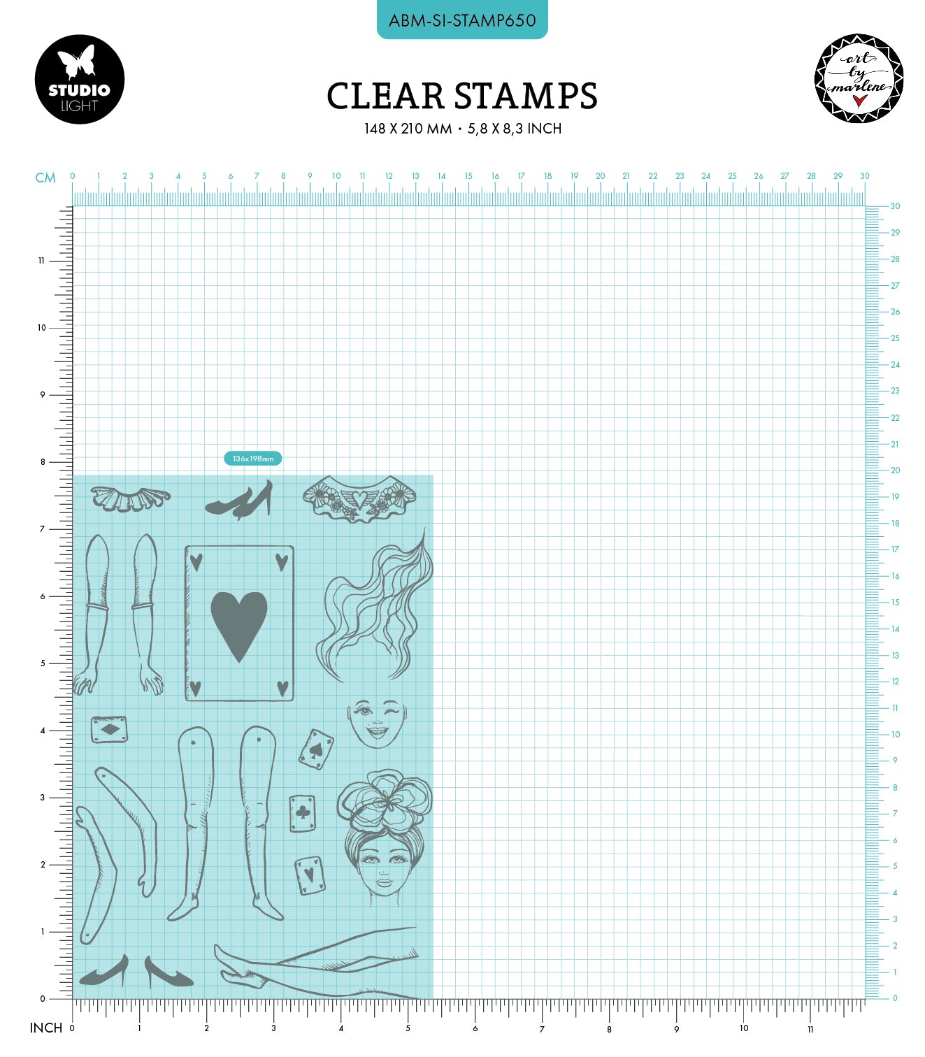 ABM Clear Stamp Playing Card Women Signature Collection 19 PC