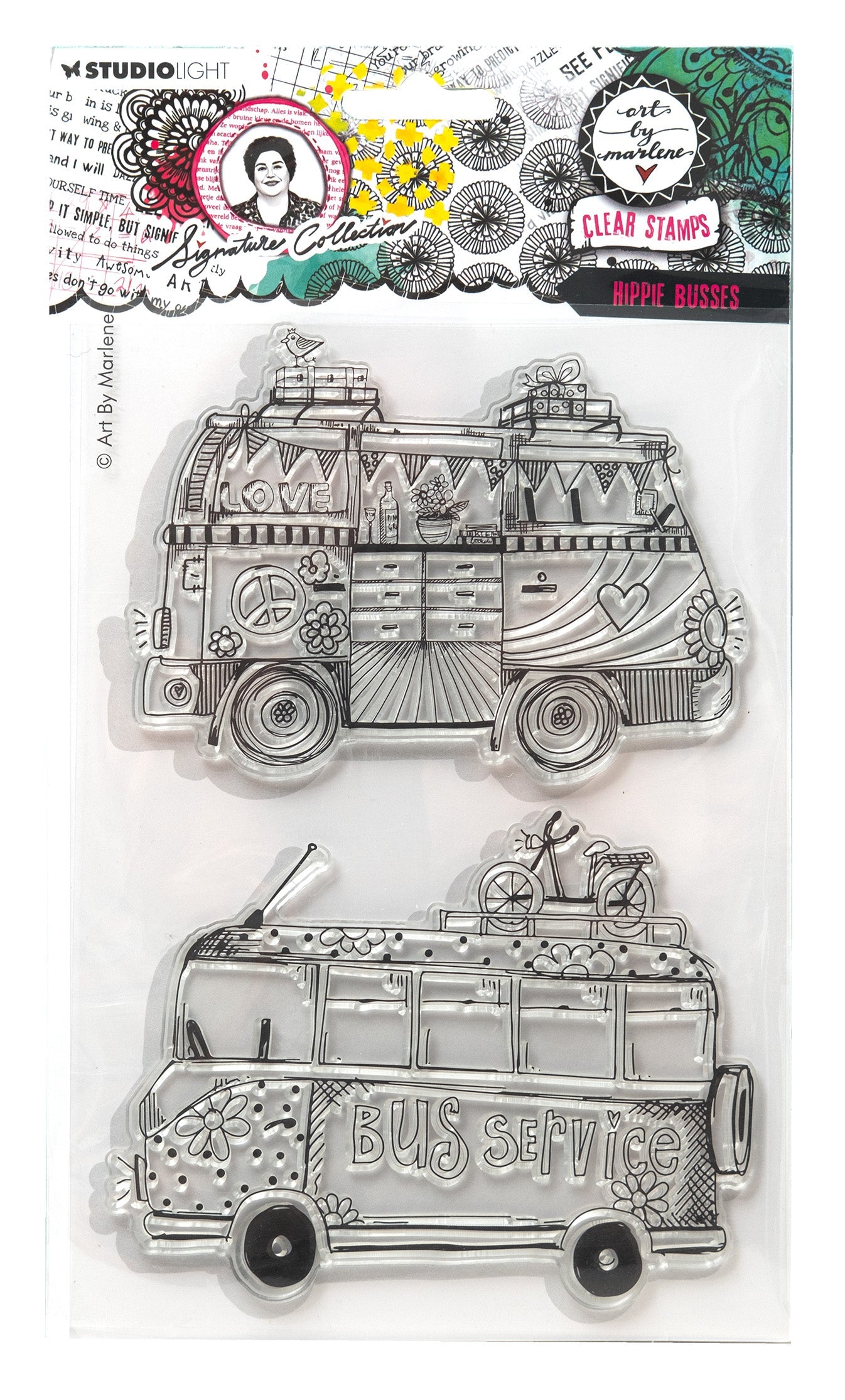 ABM Clear Stamp Hippie Busses Signature Collection 2 PC