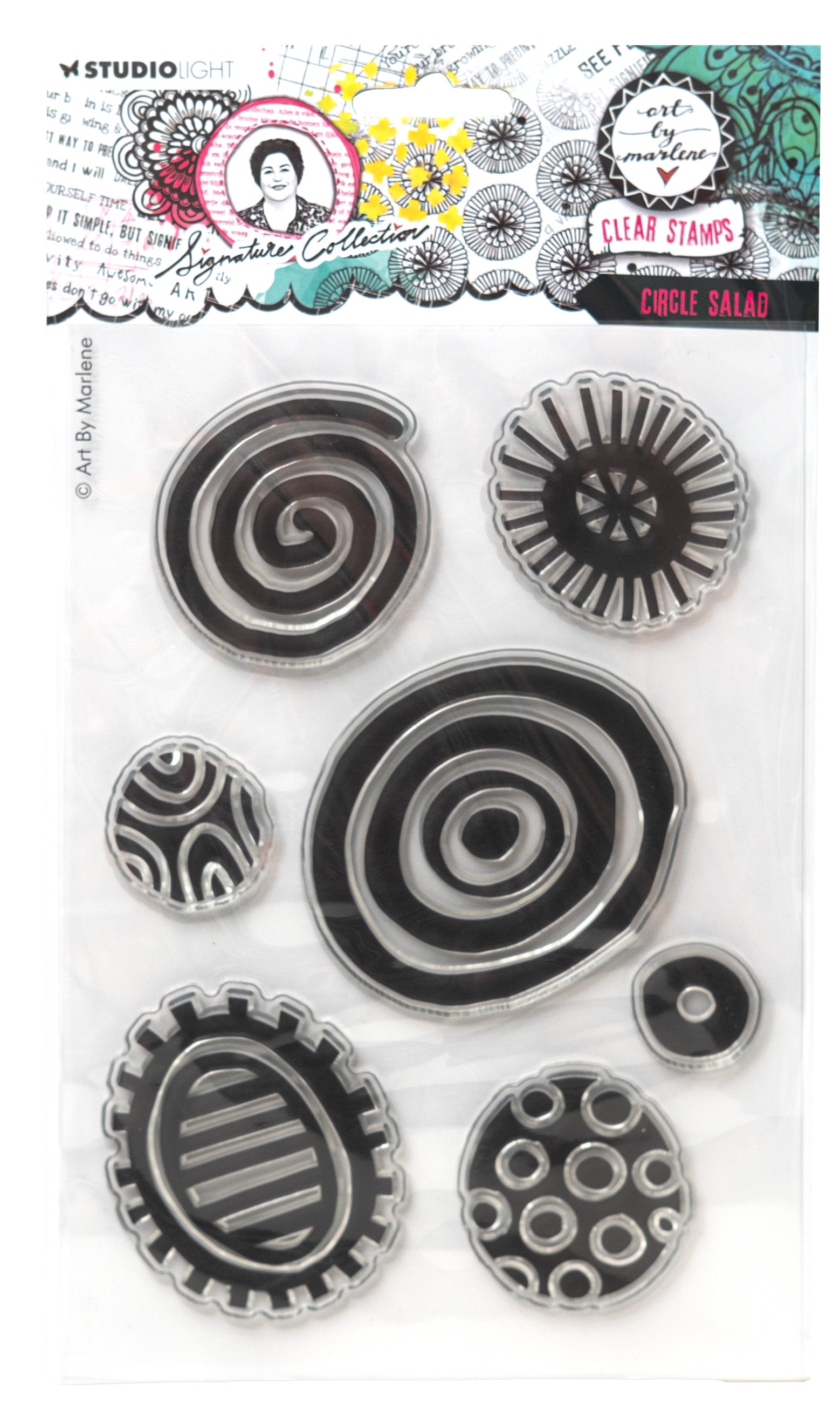 ABM Clear Stamp Circle Salad Signature Collection 7 PC