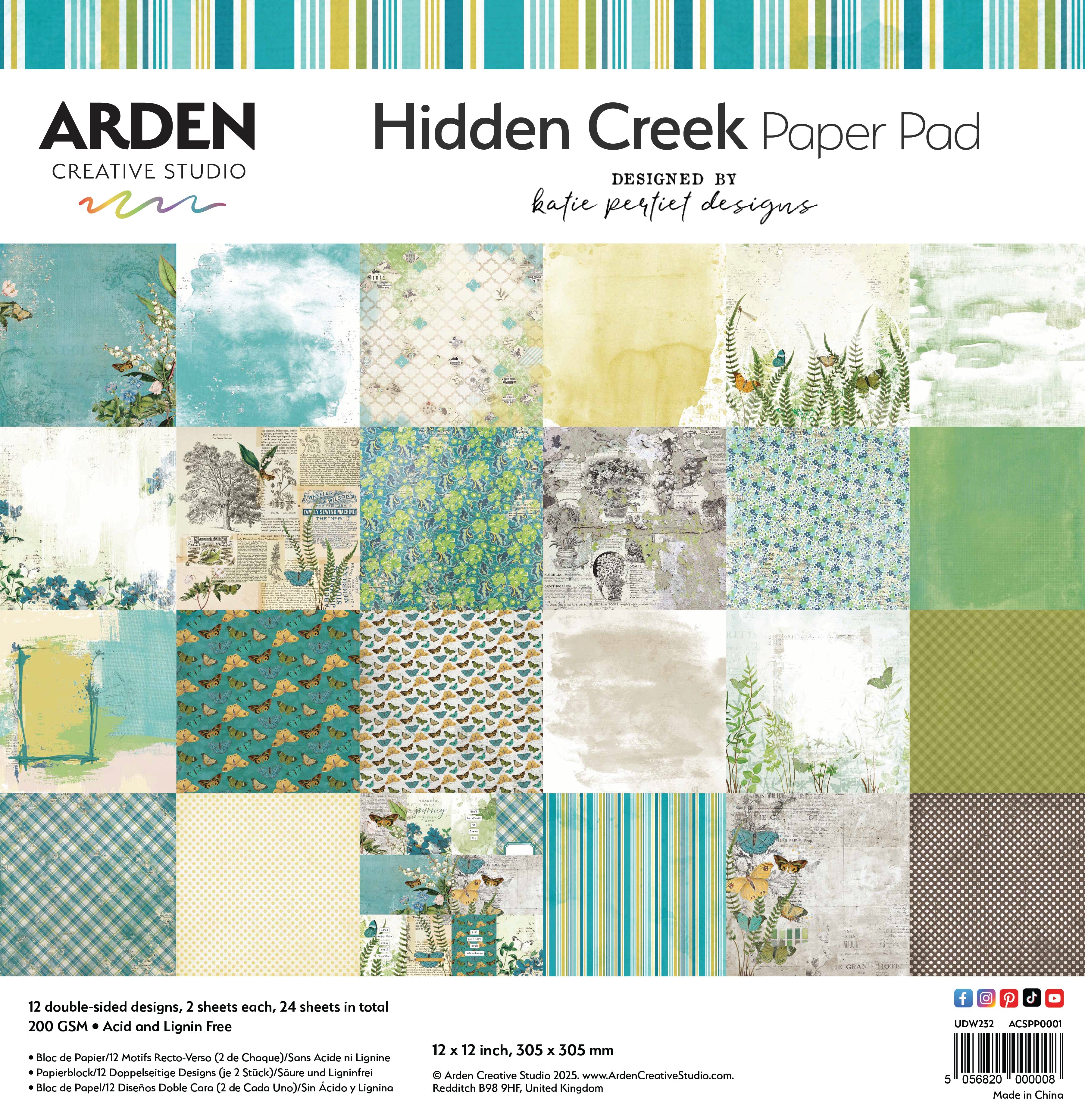 Arden Creative Studio Hidden Creek 12in x 12in Paper Pad