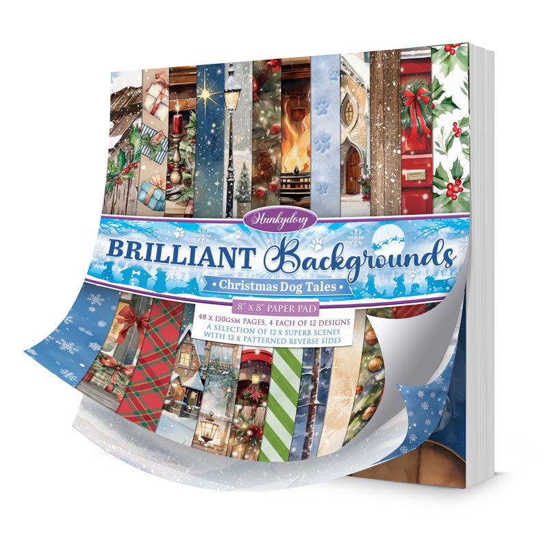 Brilliant Backgrounds - Christmas Dog Tales 8" x 8" Paper Pad