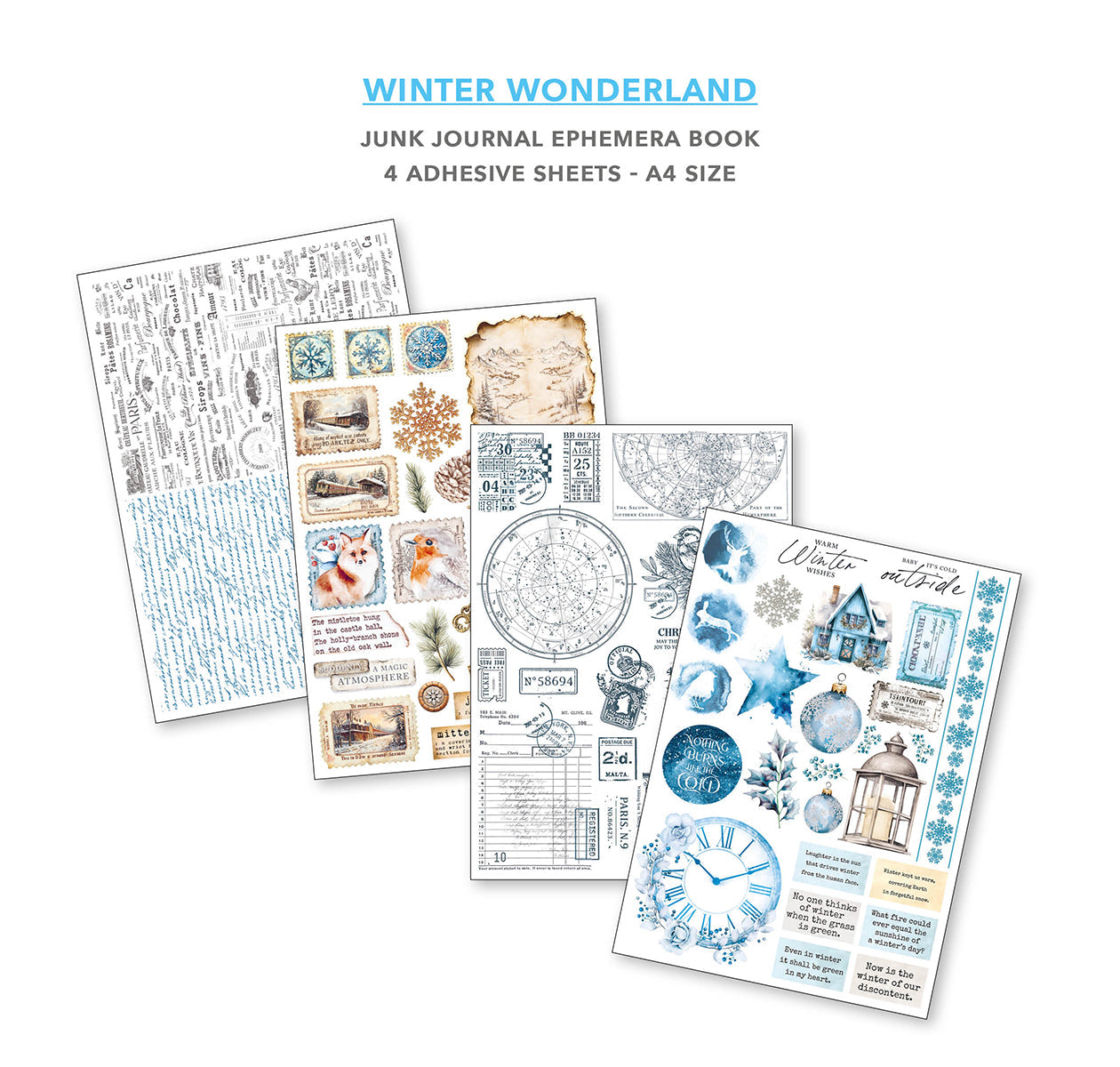 Winter Wonderland Junk Journal & Ephemera Book A4 32/Pkg