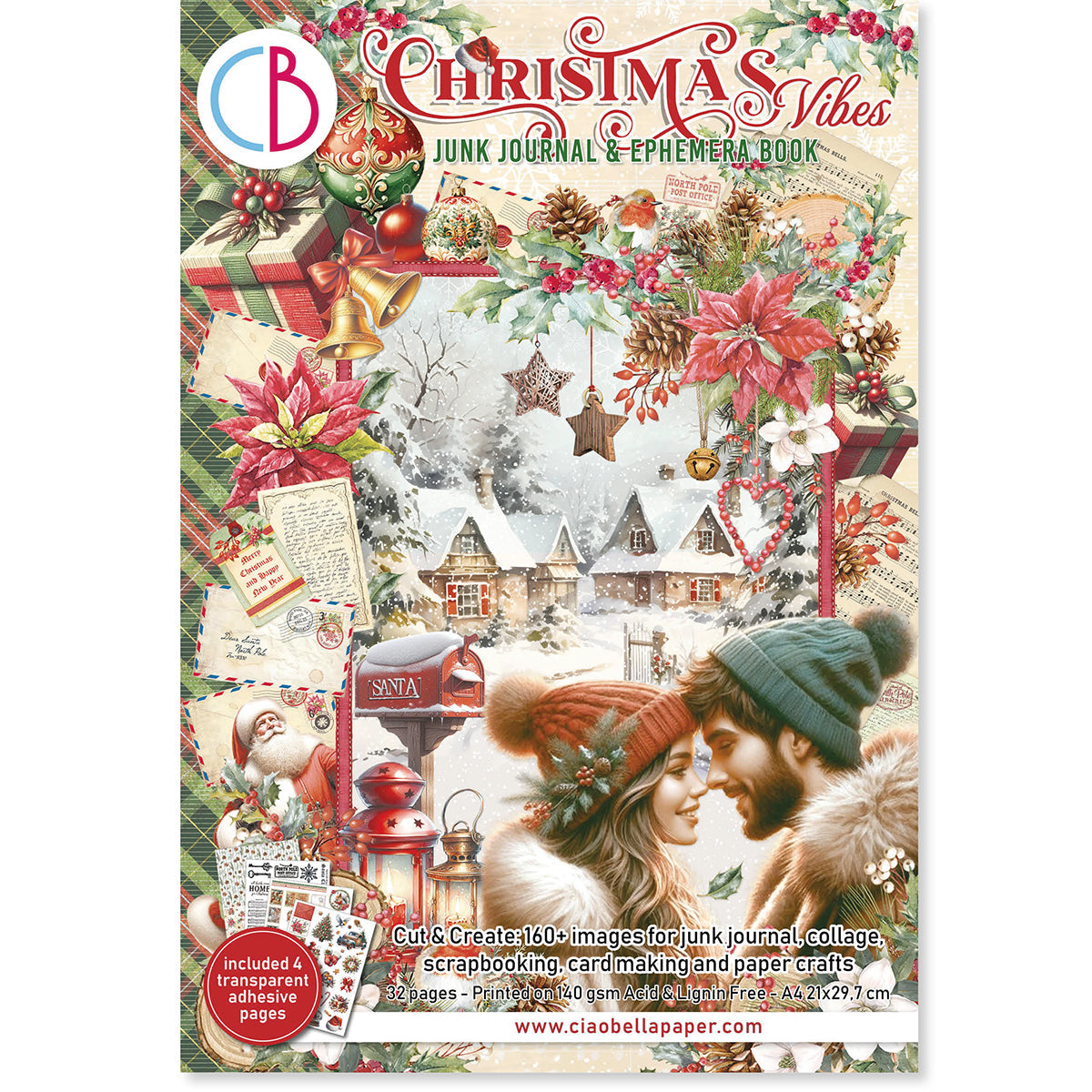 Christmas Vibes Junk Journal & Ephemera Book A4 32/pkg