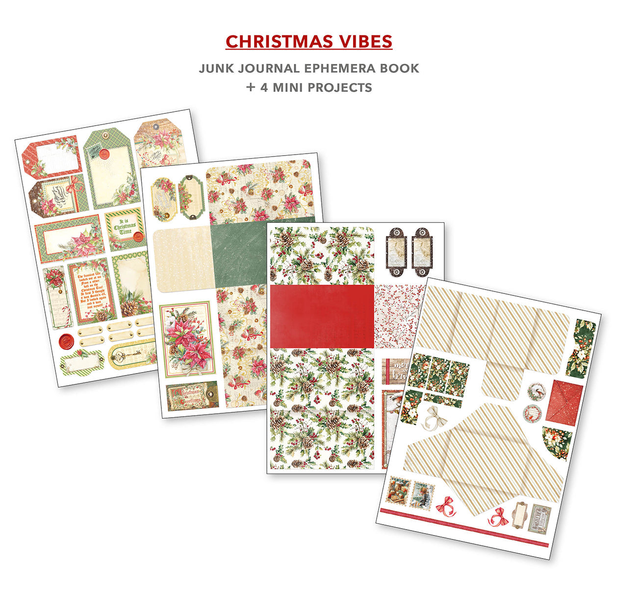 Christmas Vibes Junk Journal & Ephemera Book A4 32/pkg