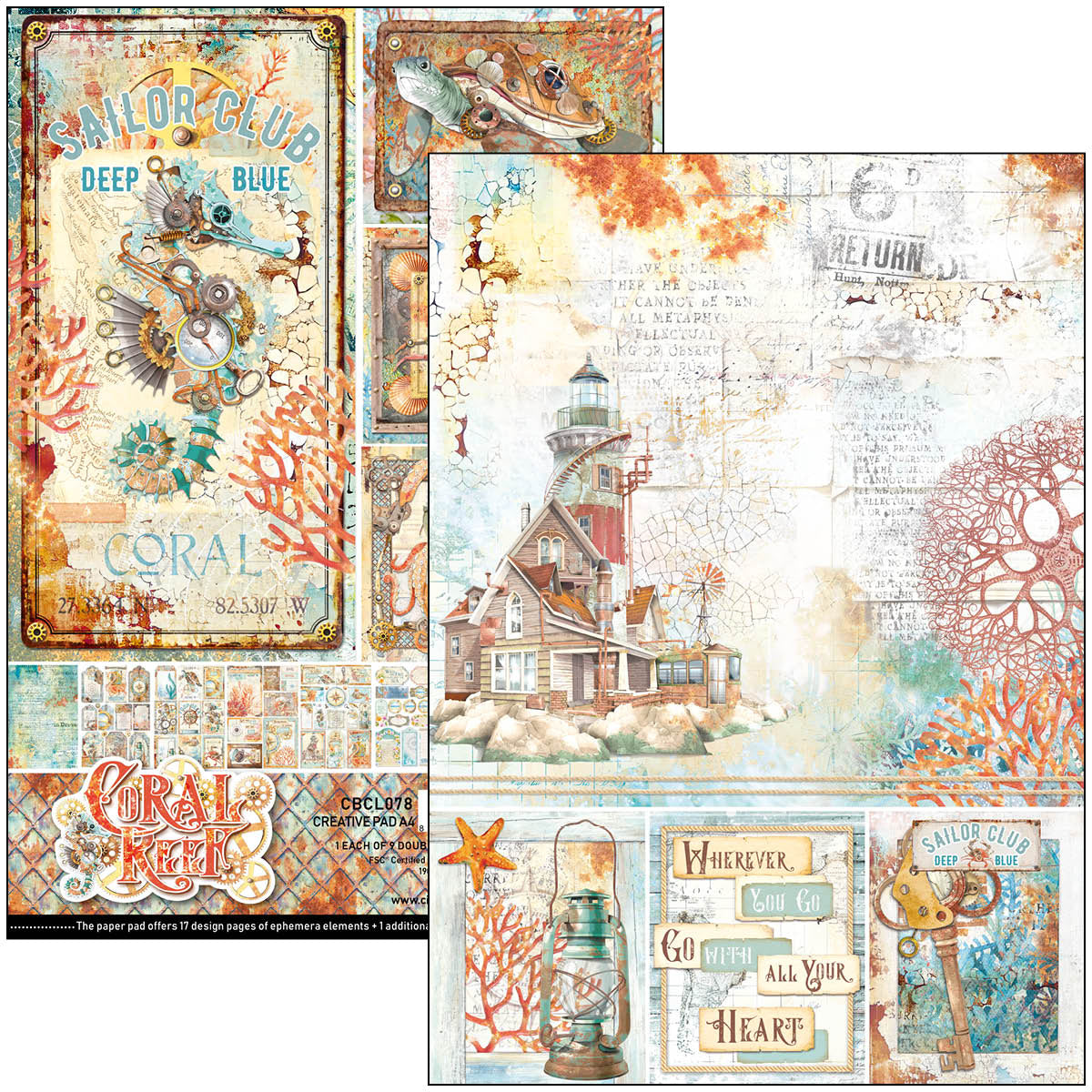 Coral Reef Creative Pad A4 9/Pkg