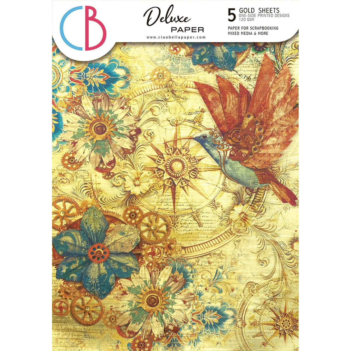 Deluxe Esprit de Voyage Paper Gold  A4 5/Pkg