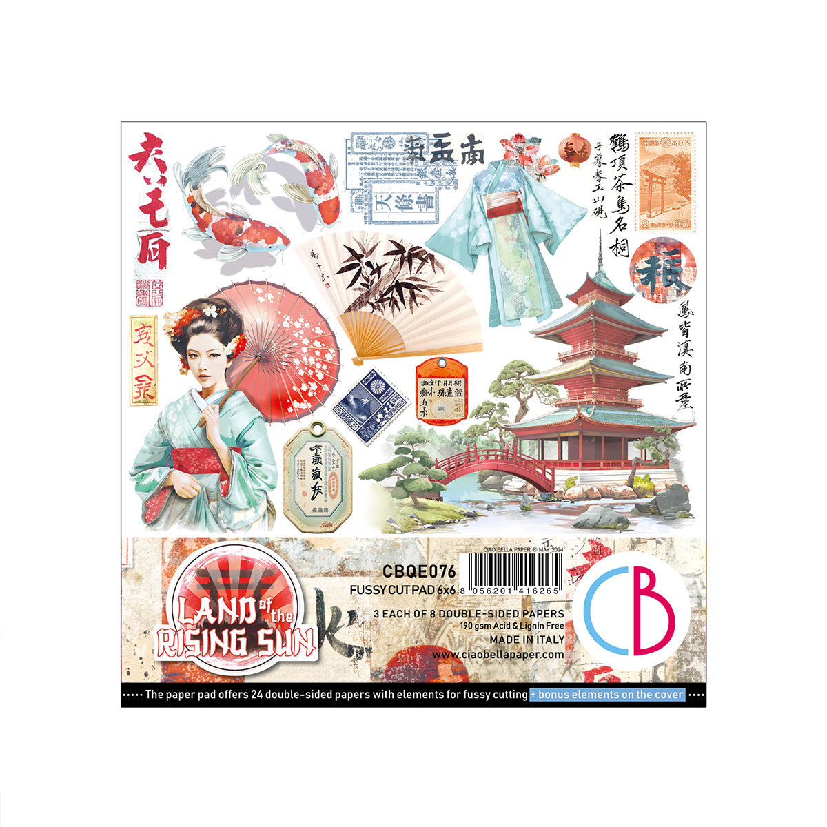 Land Of The Rising Sun Fussy Cut Pad 6"x6" 24/Pkg