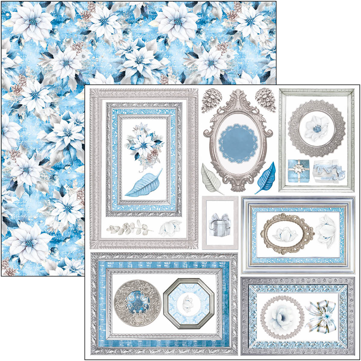 Elegance of Blue Fussy Cut Pad 6"x6" 24/Pkg