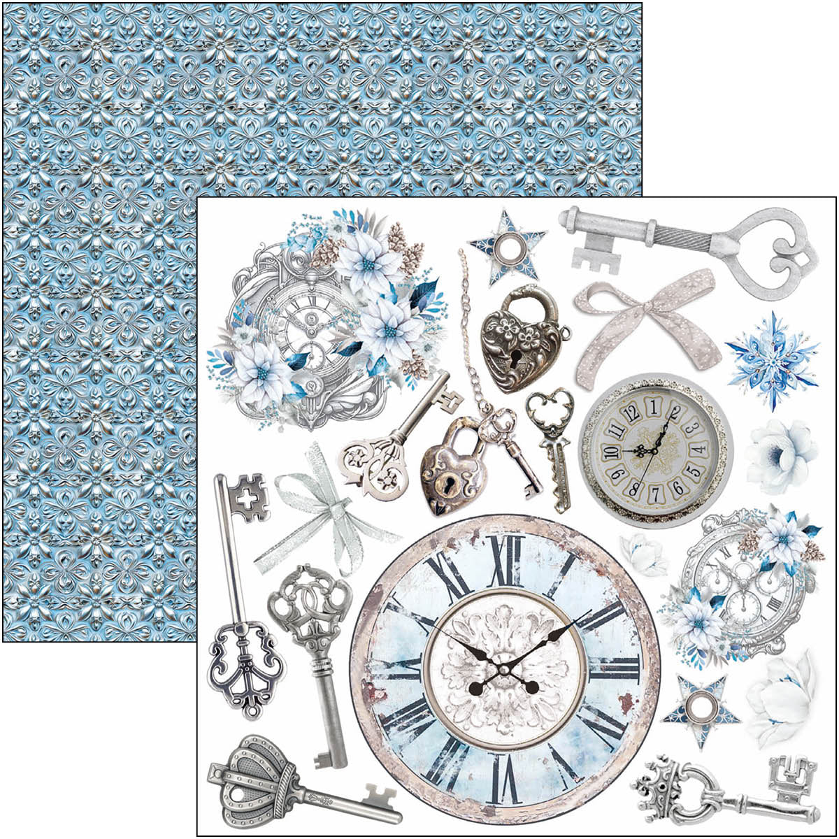 Elegance of Blue Fussy Cut Pad 6"x6" 24/Pkg