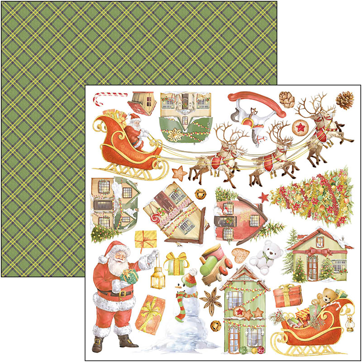 Ciao Bella Dear Santa Patterns Pad 12x12 8/Pkg