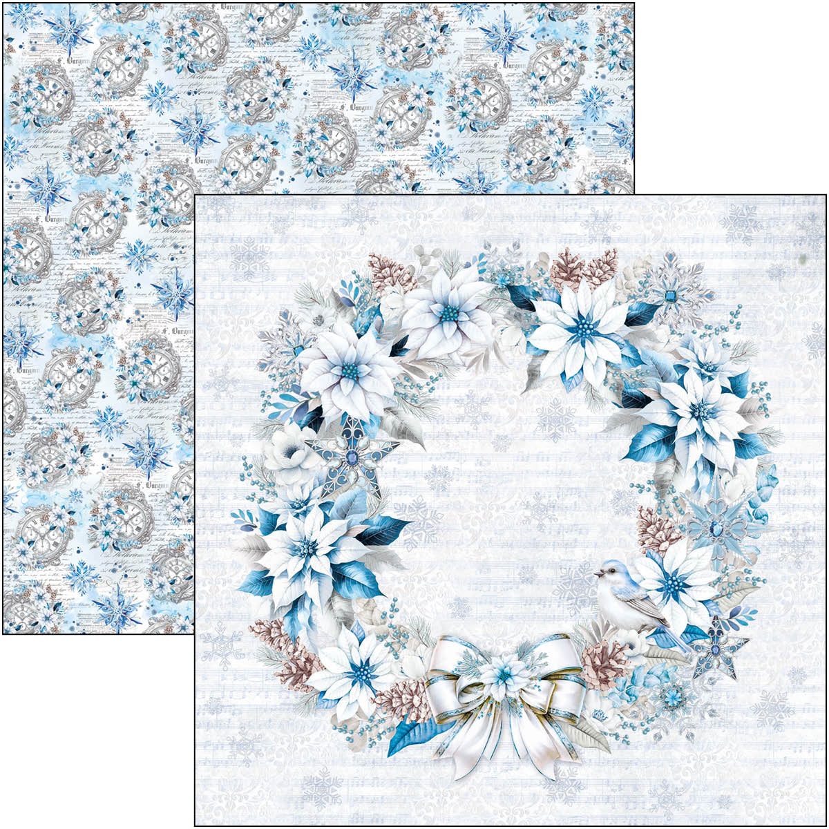 Elegance of Blue Patterns Pad 12"x12" 8/Pkg