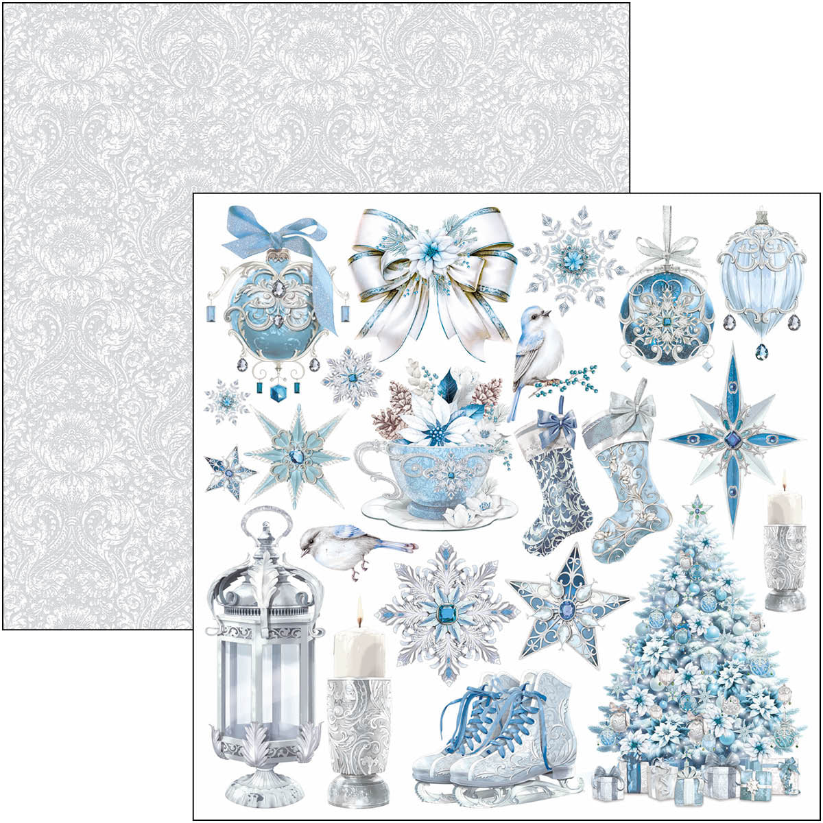 Elegance of Blue Patterns Pad 12"x12" 8/Pkg