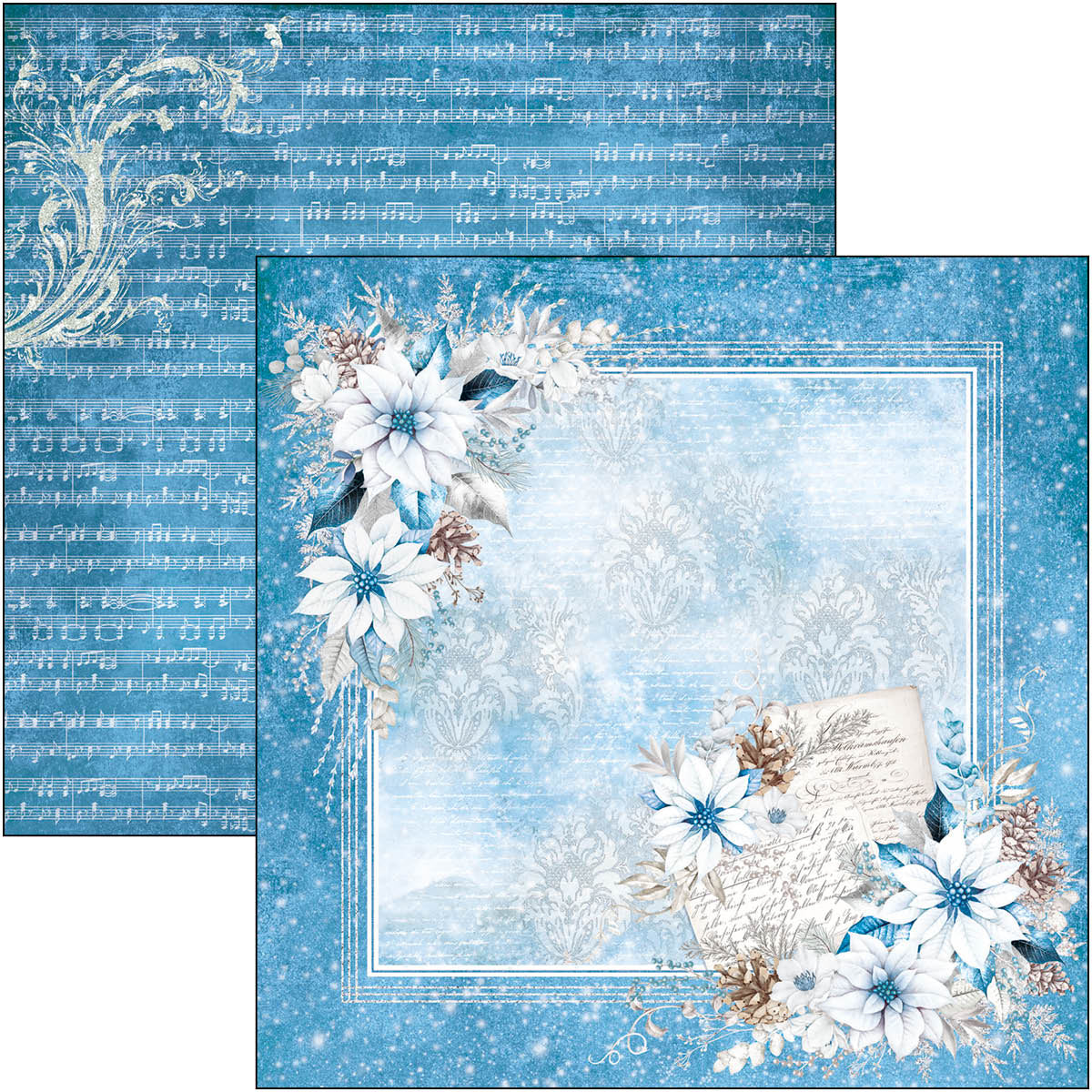 Elegance of Blue Patterns Pad 12"x12" 8/Pkg