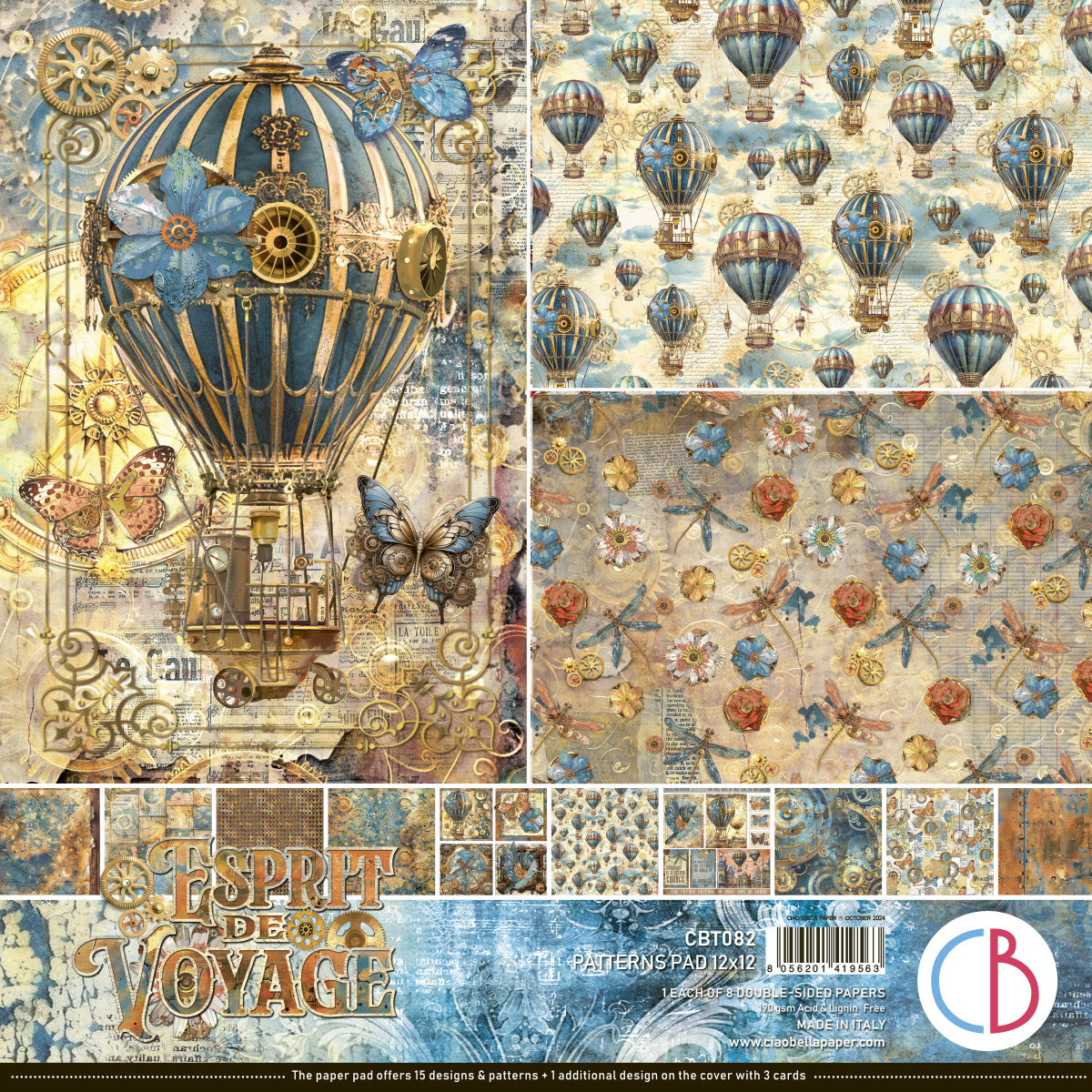 Esprit de Voyage Patterns Pad 12"x12" 8/Pkg