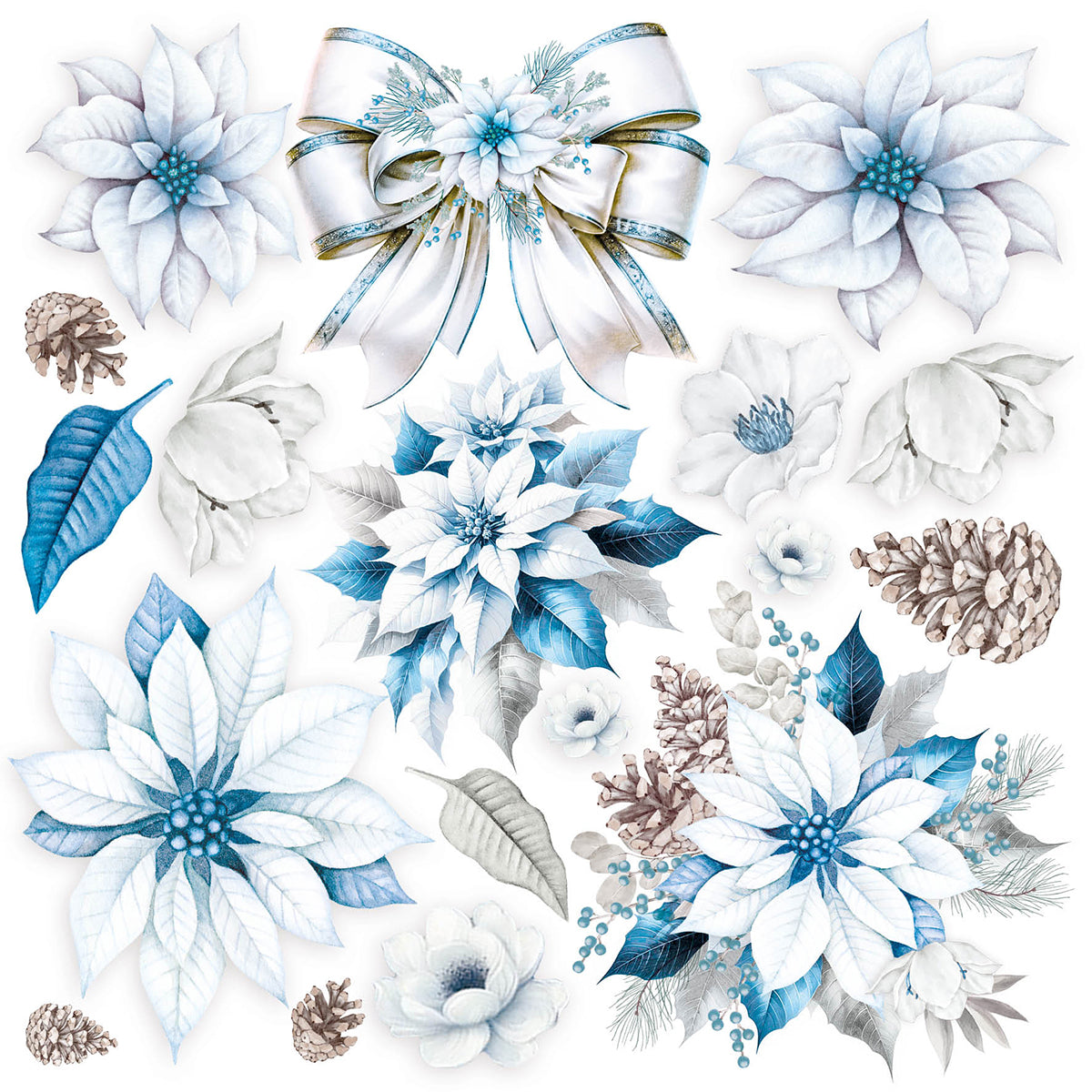 Vellum Elegance of Blue Fussy Cut 6"x6" 6/Pkg