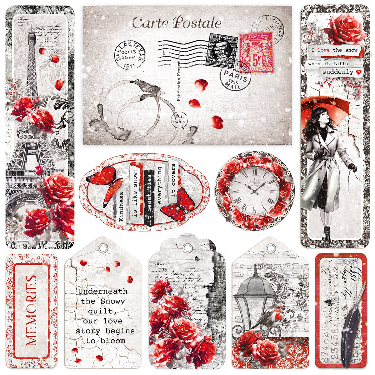 Vellum Paris Je t’aime Fussy Cut 6"x6" 6/Pkg