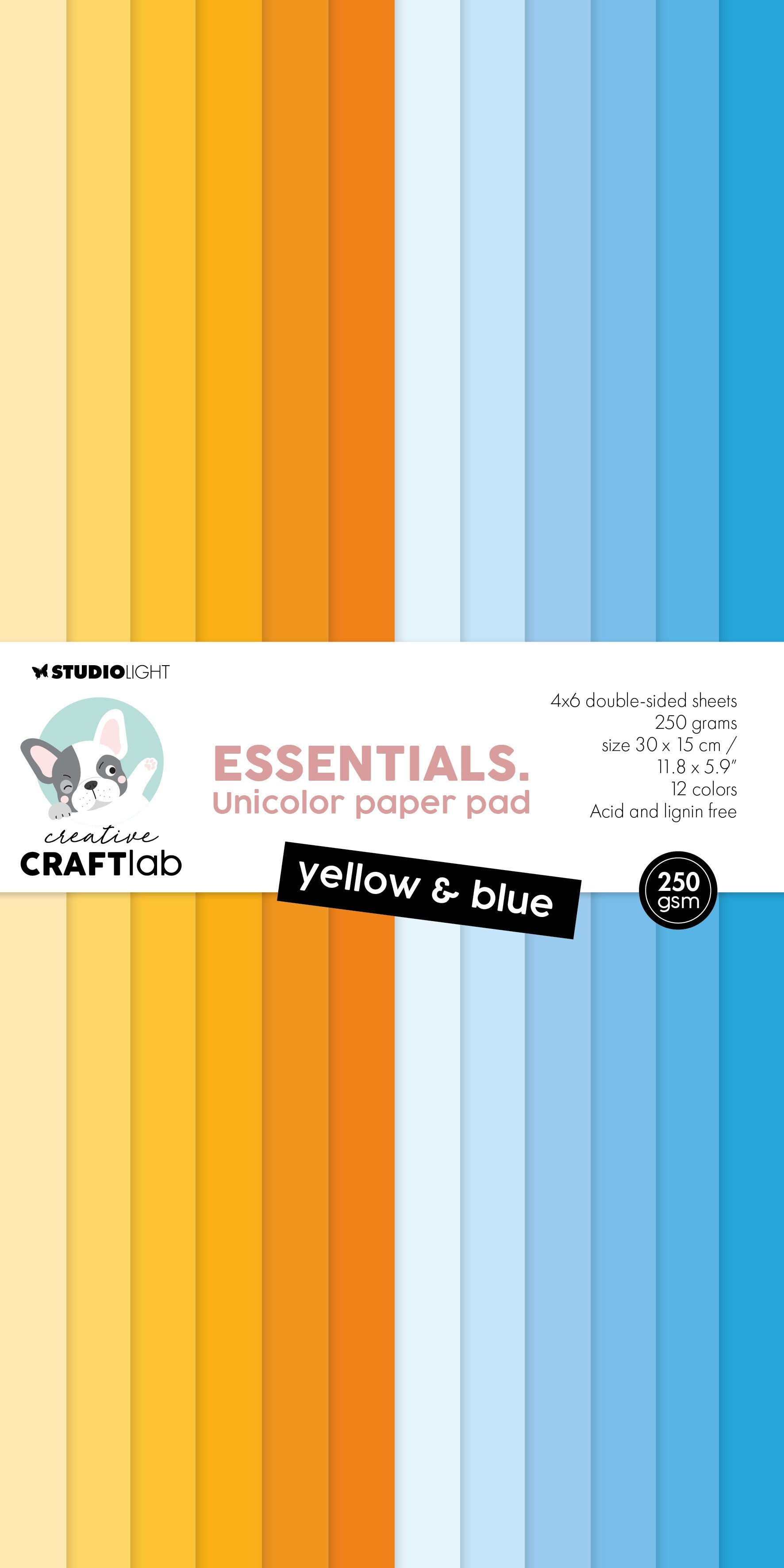 CCL Unicolor Paper Pad Yellow & Blue Essentials 24 SH